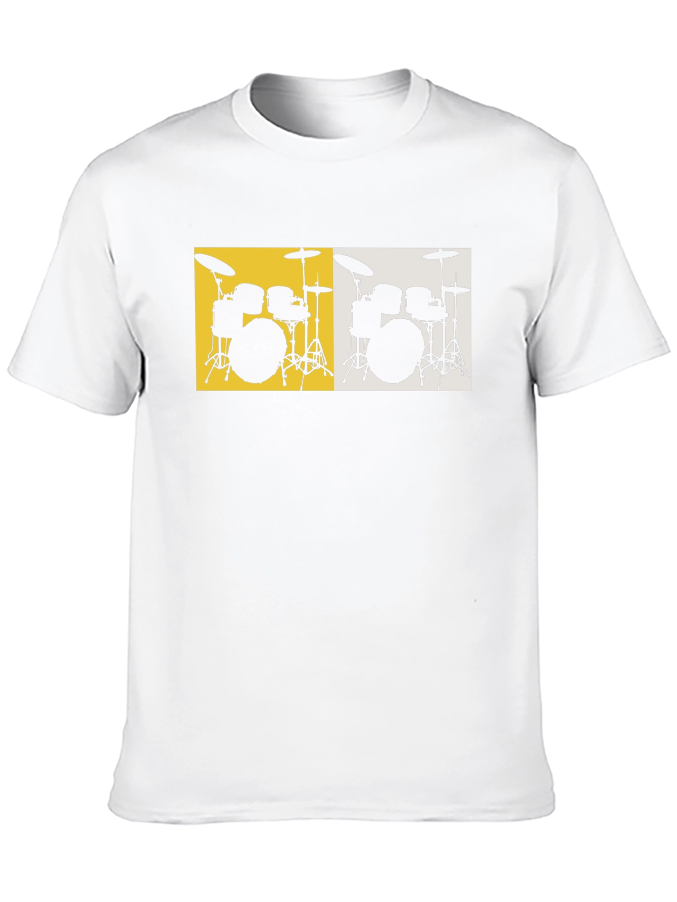 Drum Set Graphic Tee - Black Cotton T-Shirt