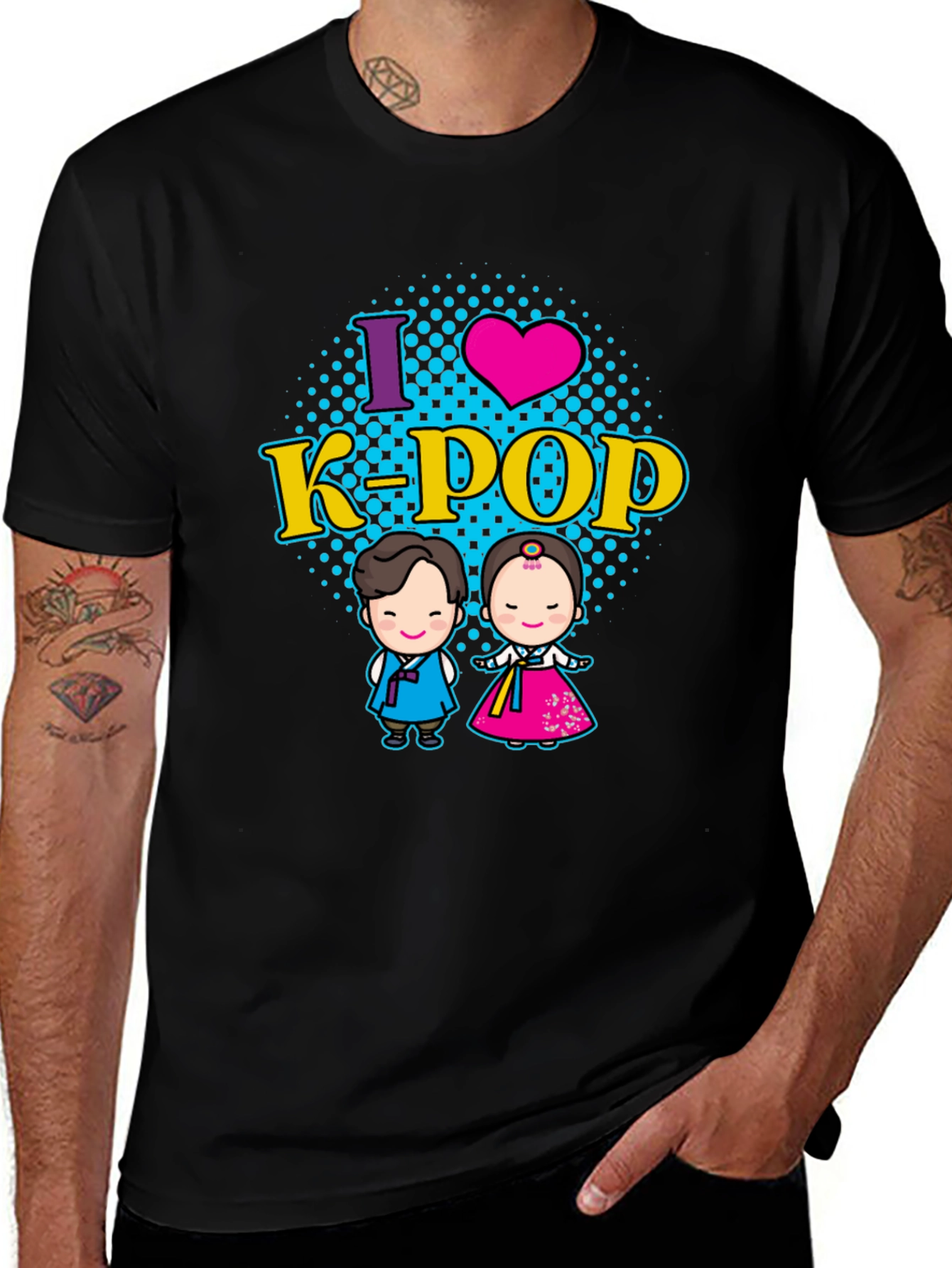 I Love K-Pop T-Shirt Korean Traditional Dress