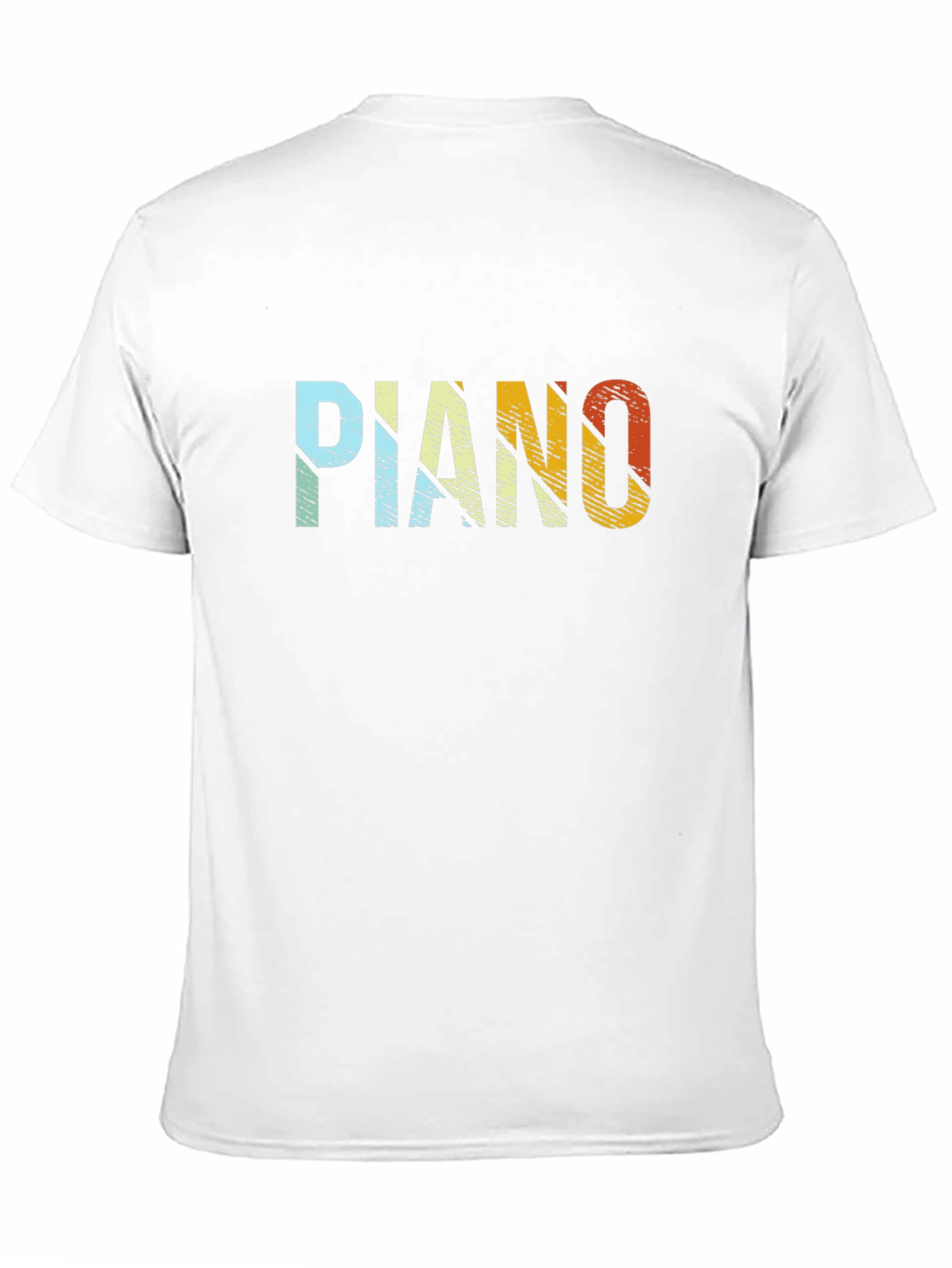 Retro PIANO Graphic Tee - Black Cotton Blend Shirt