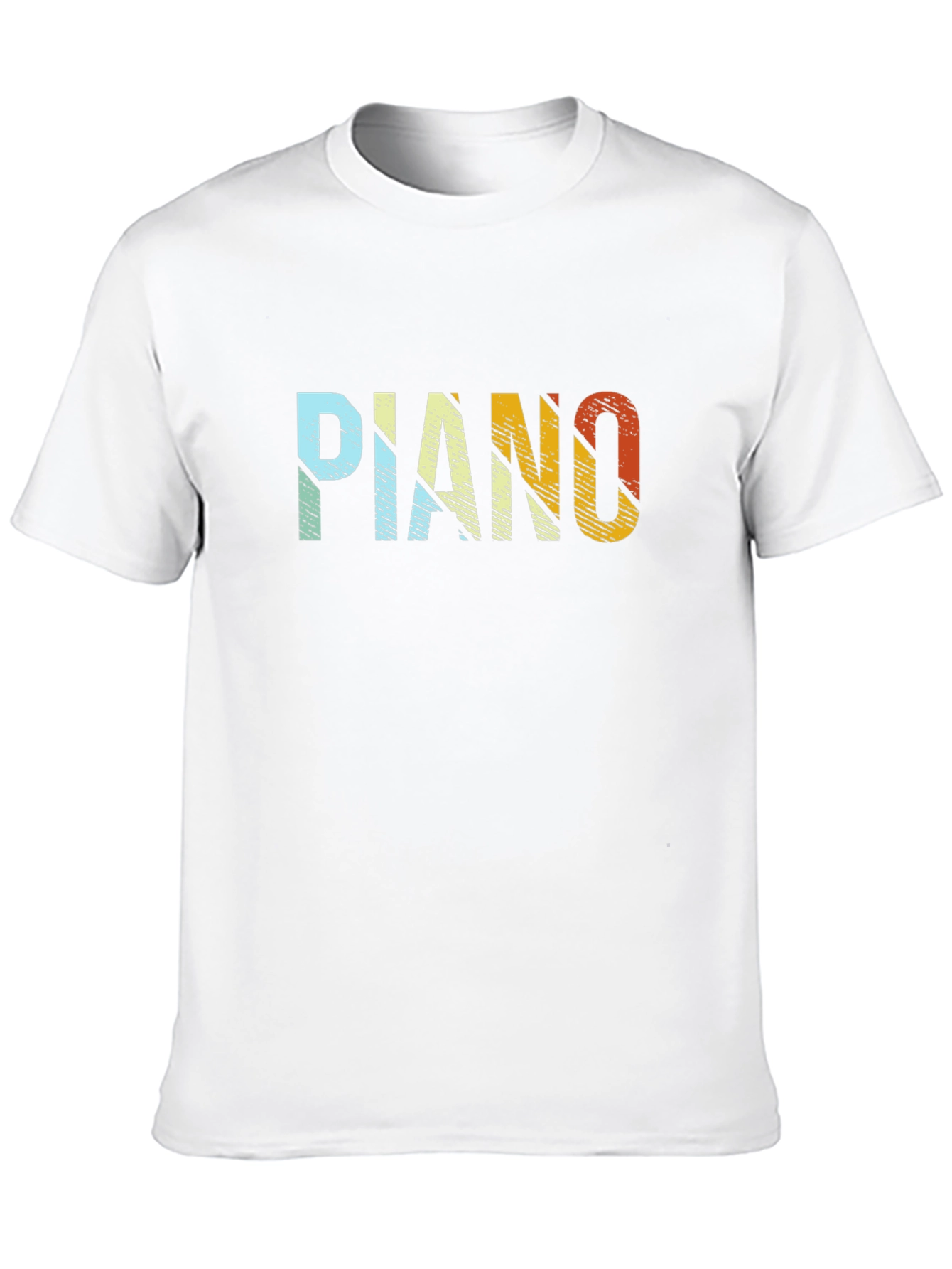 Retro PIANO Graphic Tee - Black Cotton Blend Shirt