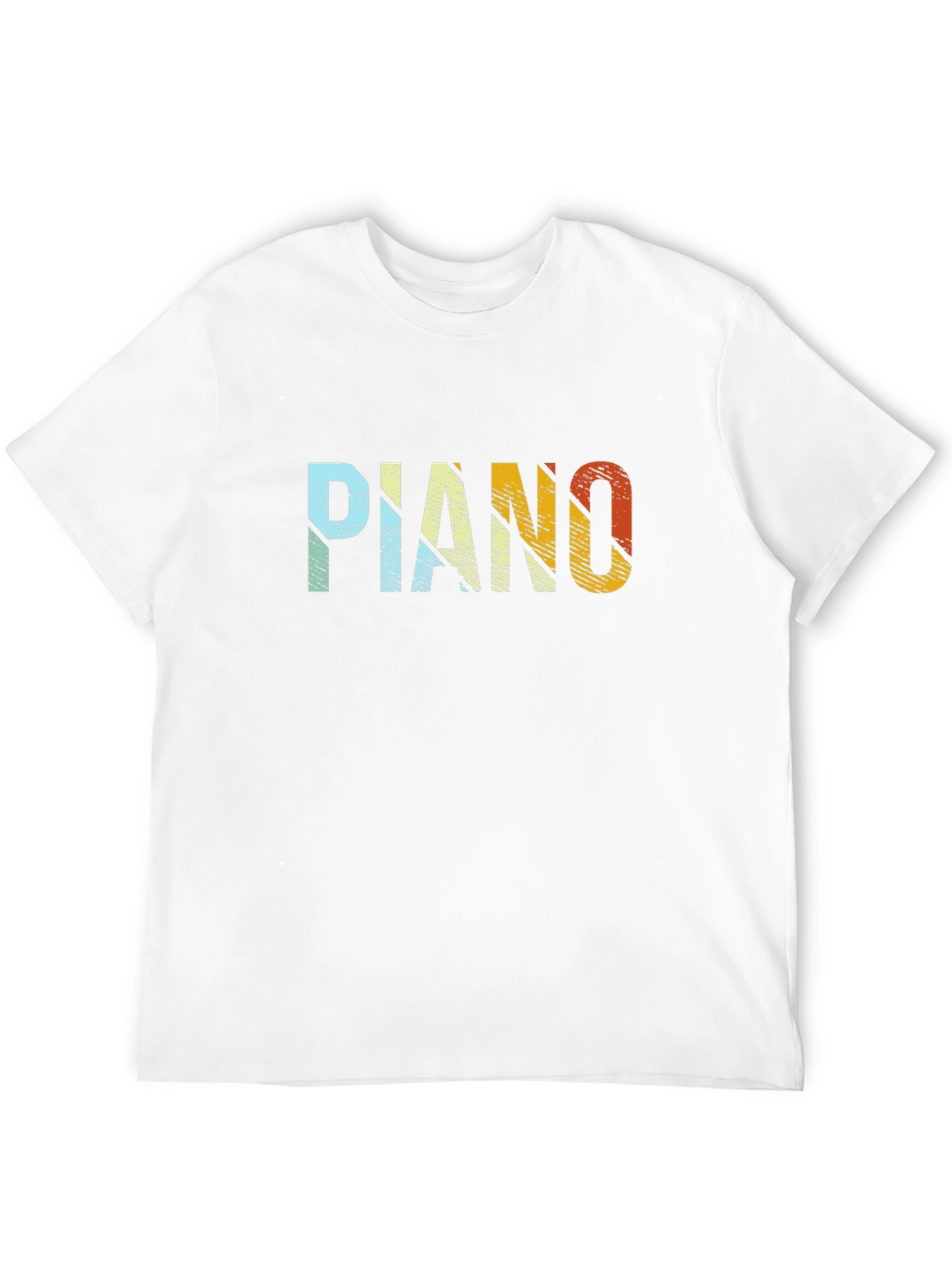 Retro PIANO Graphic Tee - Black Cotton Blend Shirt