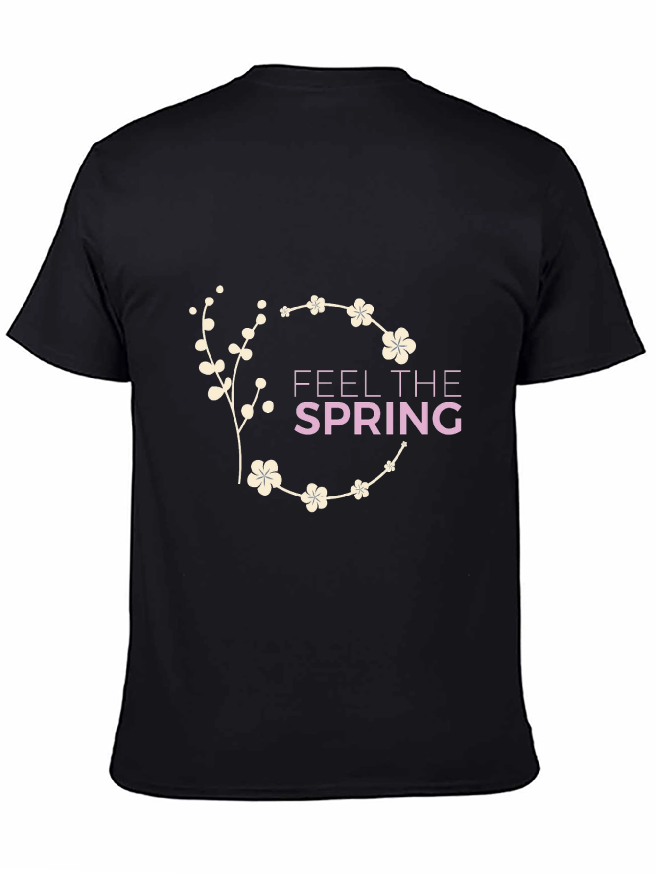 Feel The Spring Graphic Black T-Shirt