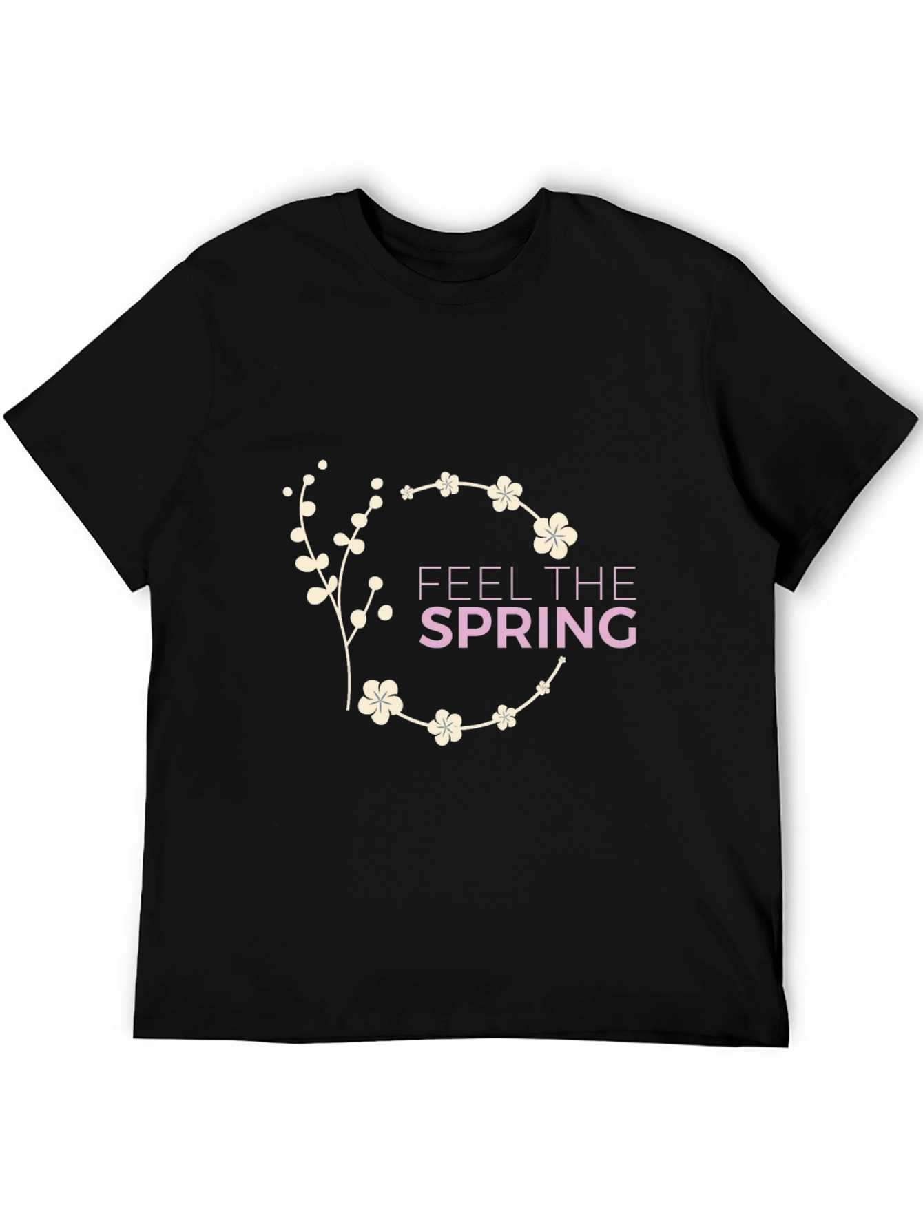 Feel The Spring Graphic Black T-Shirt