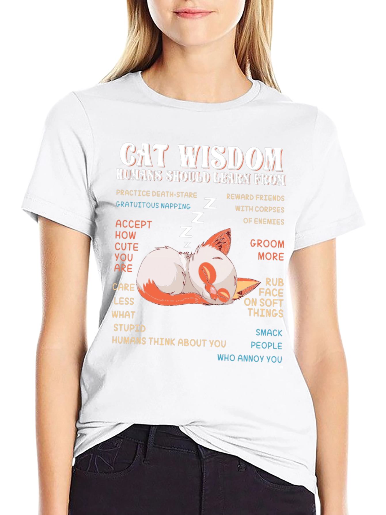 Cat Wisdom T-Shirt - Funny Feline Life Lessons