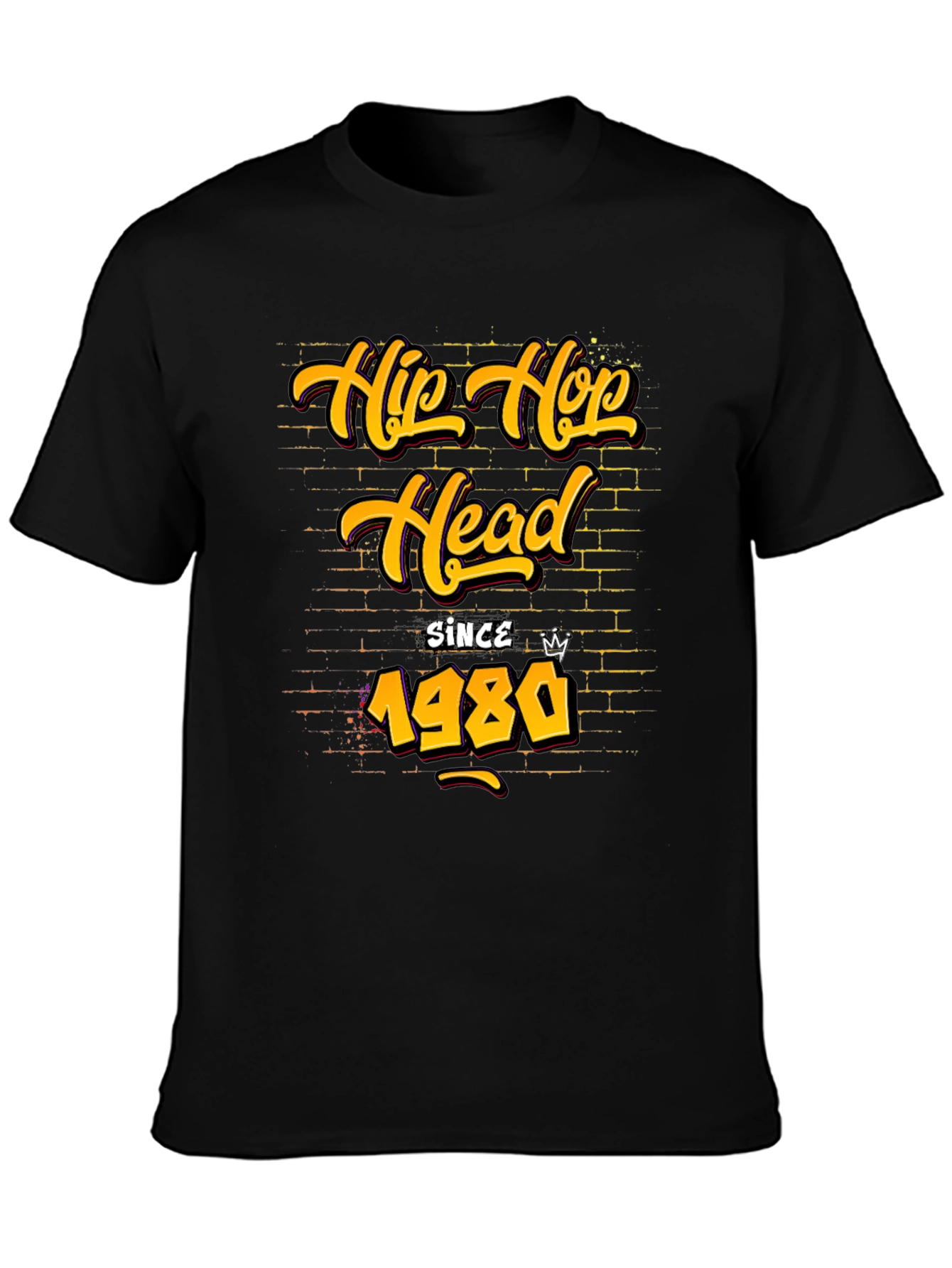 Hip Hop Head Since 1980 Black Graphic Tee