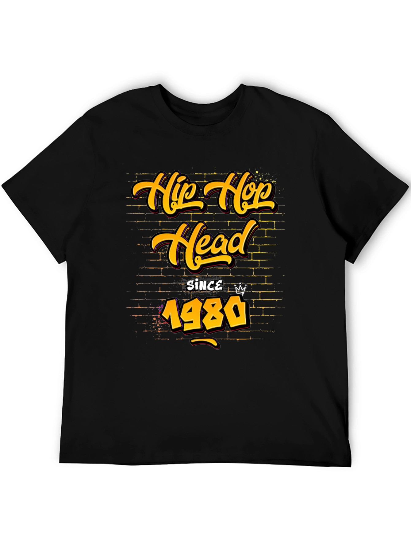 Hip Hop Head Since 1980 Black Graphic Tee