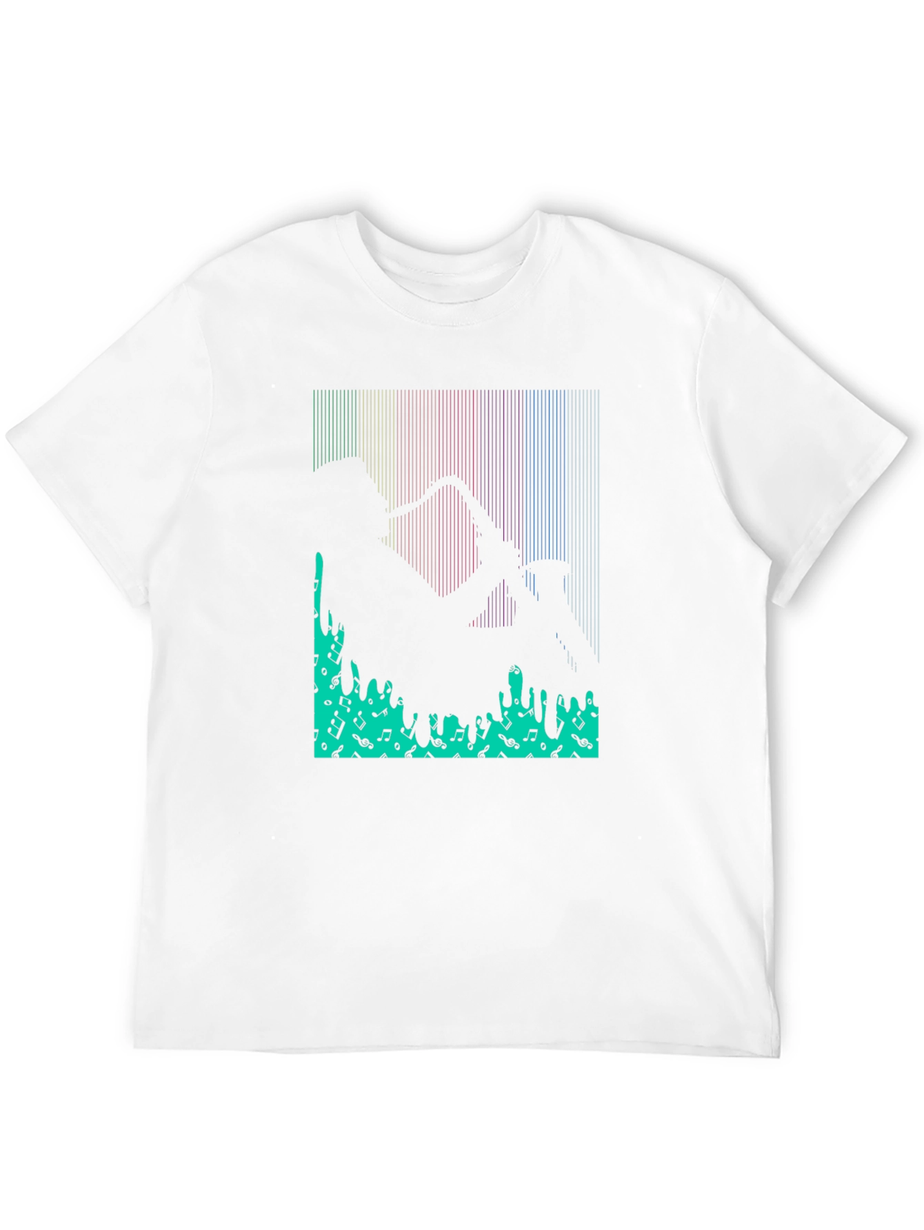 Saxophone Music Notes Graphic Print T-Shirt
