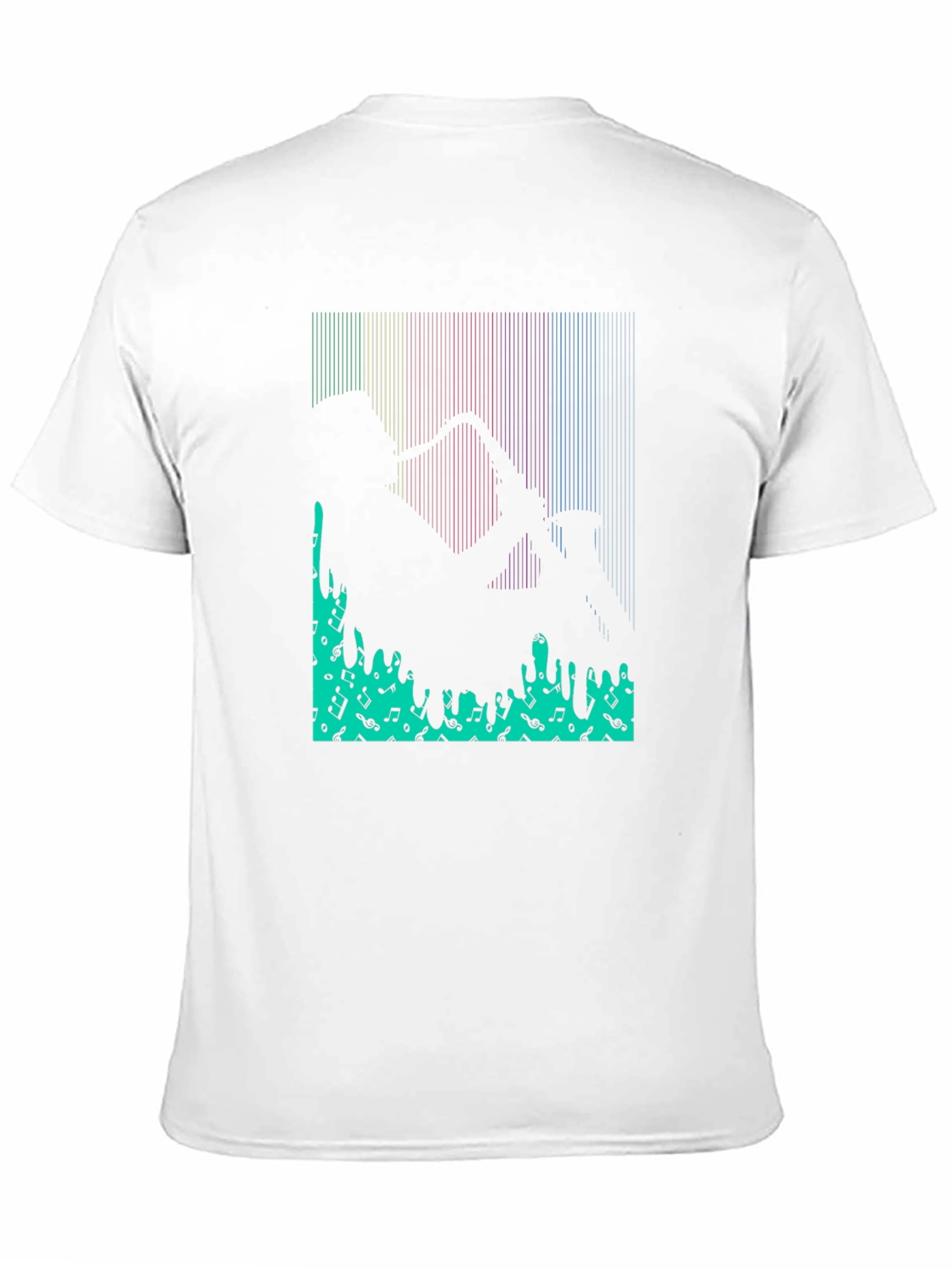 Saxophone Music Notes Graphic Print T-Shirt