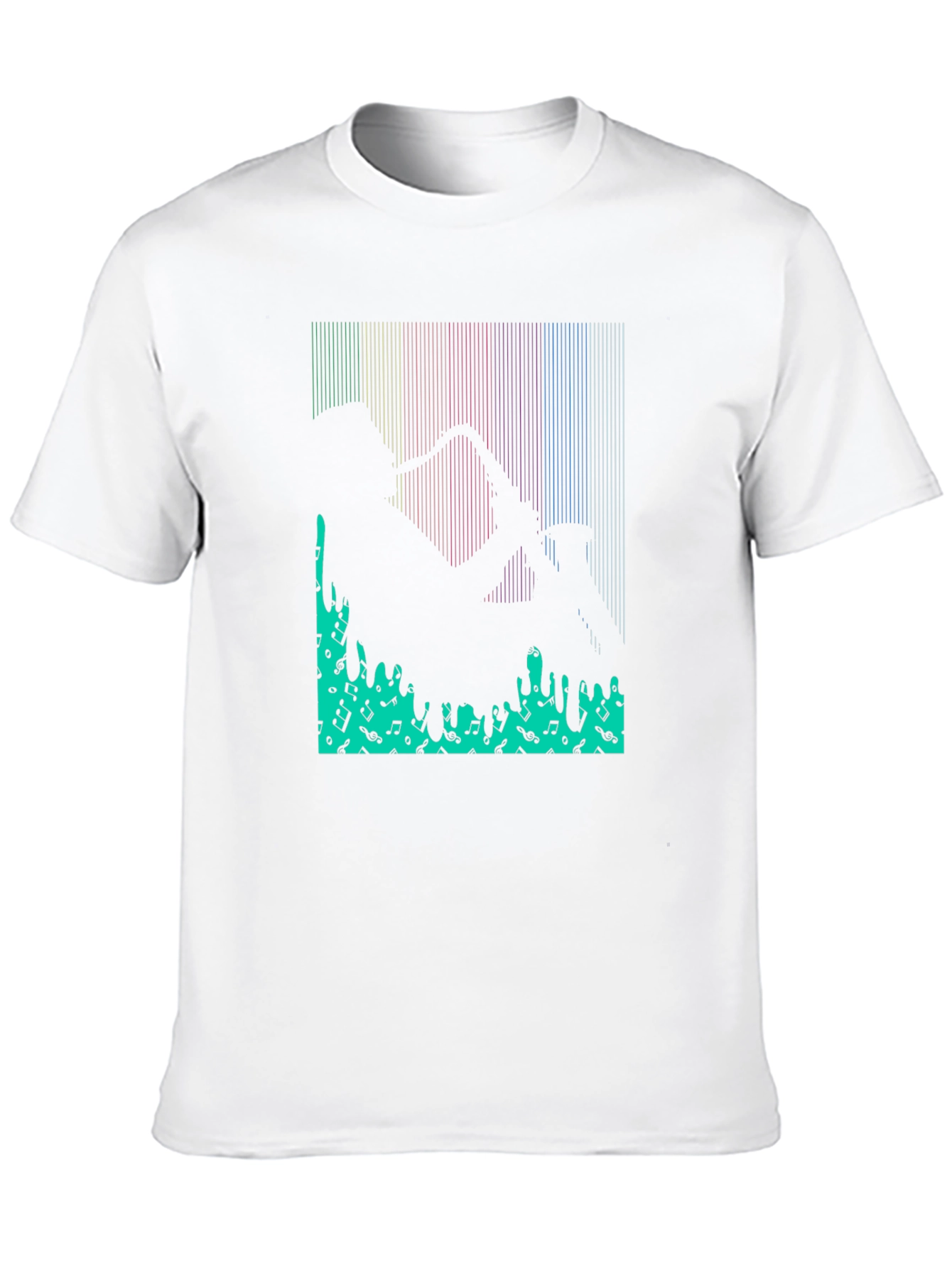 Saxophone Music Notes Graphic Print T-Shirt