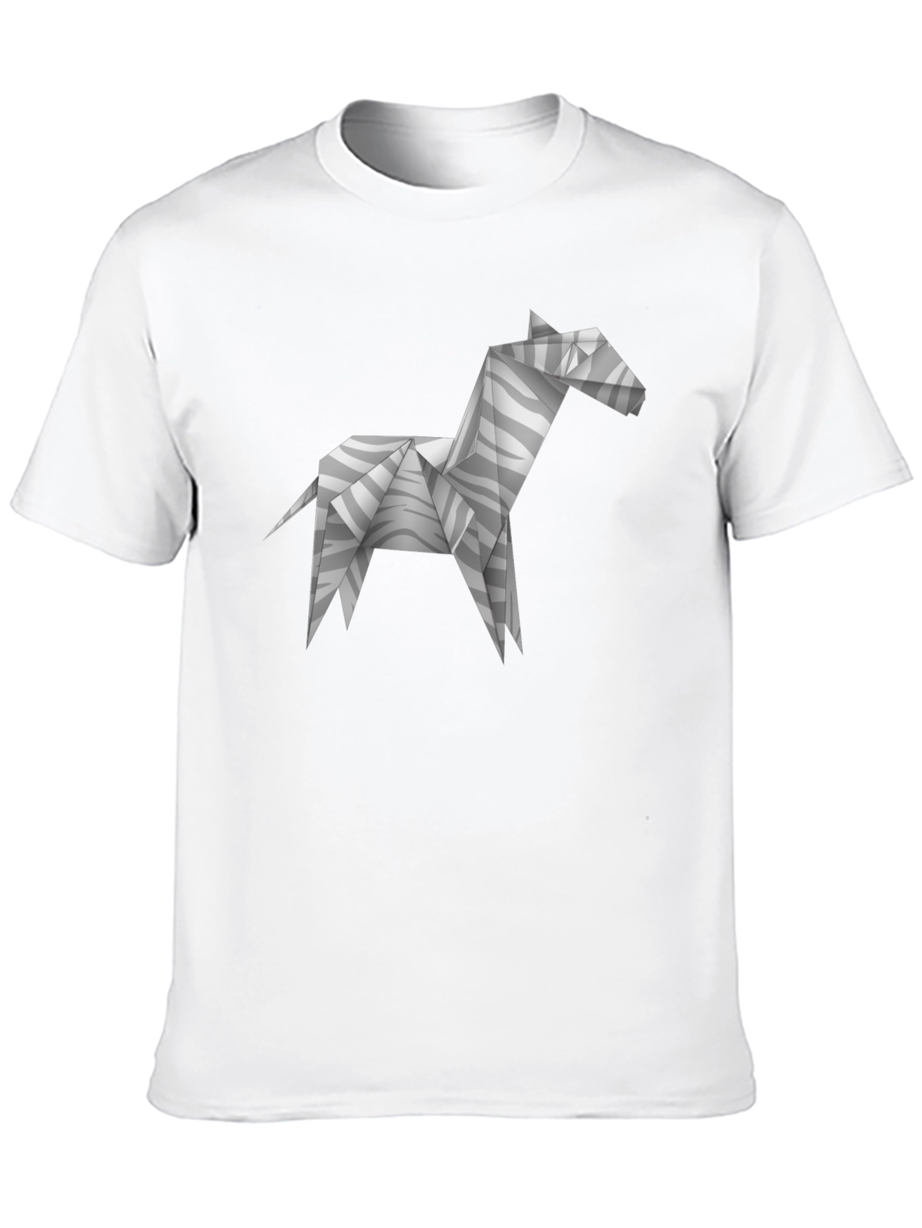 Origami Zebra T-Shirt - Geometric Animal Print