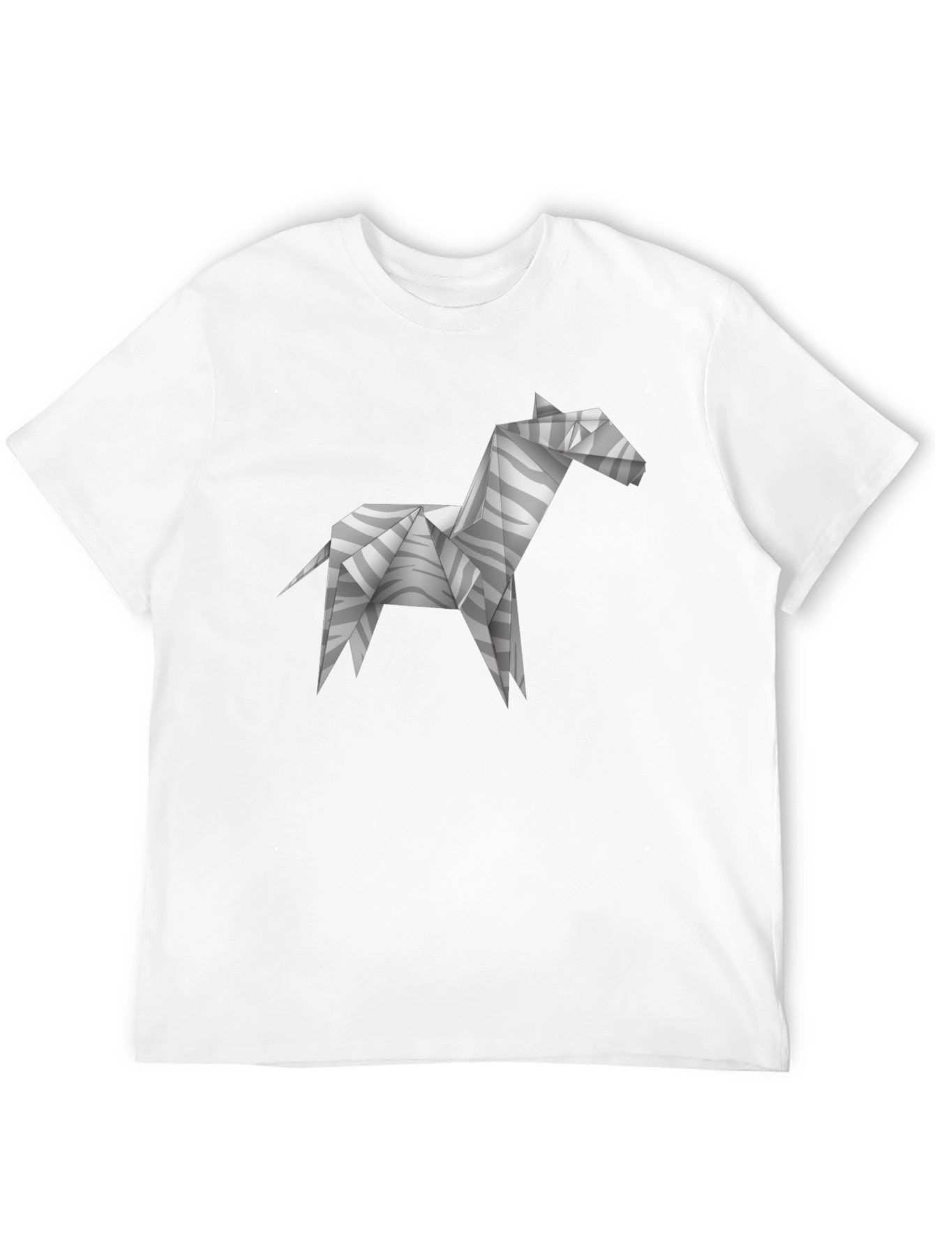 Origami Zebra T-Shirt - Geometric Animal Print