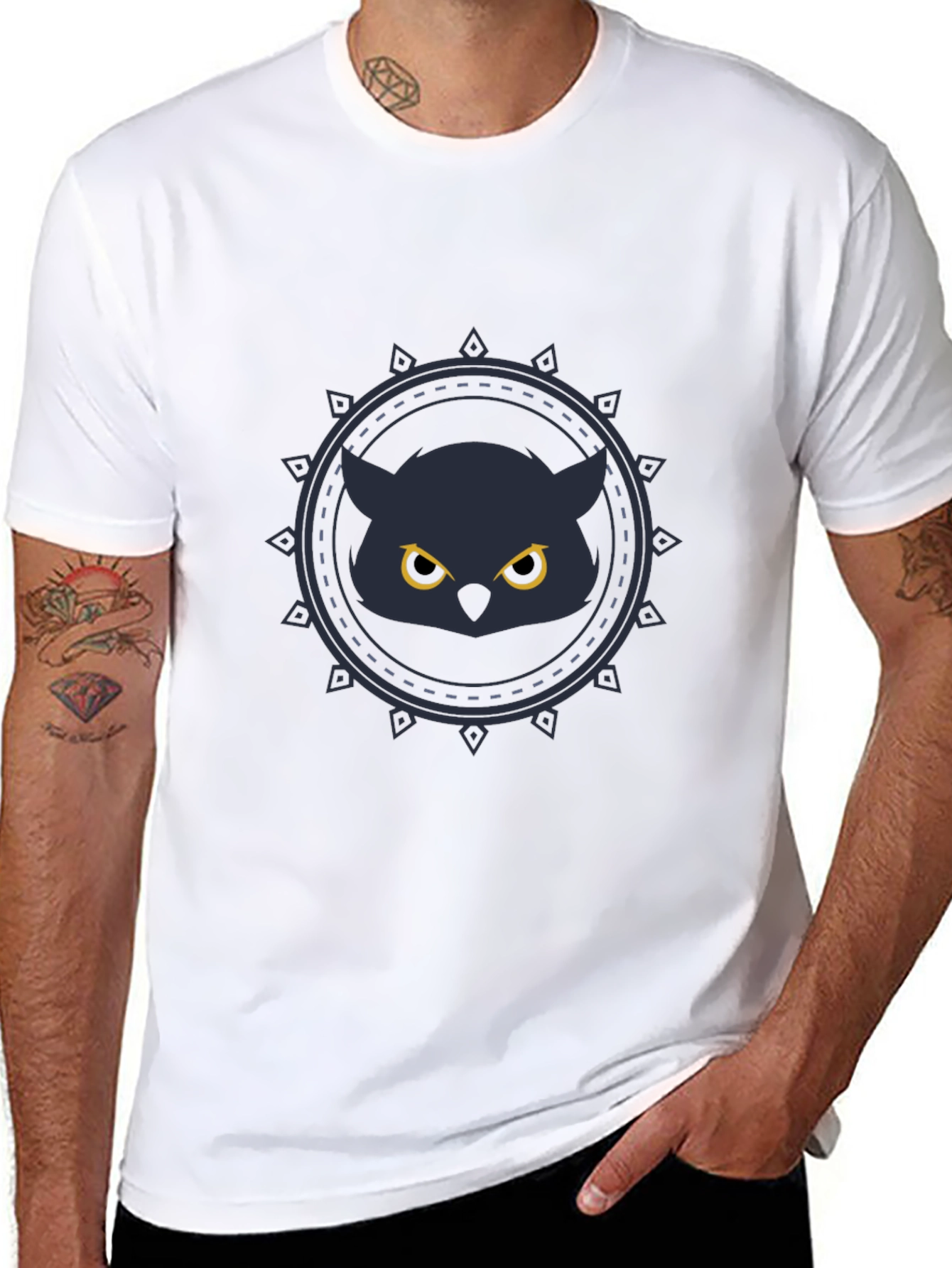 Owl Graphic Black T-Shirt