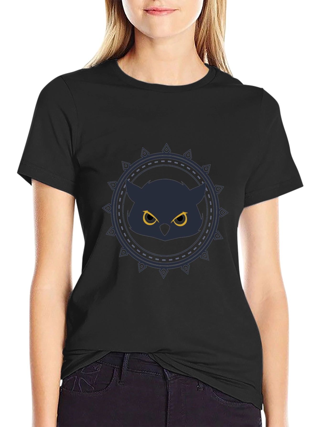 Owl Graphic Black T-Shirt