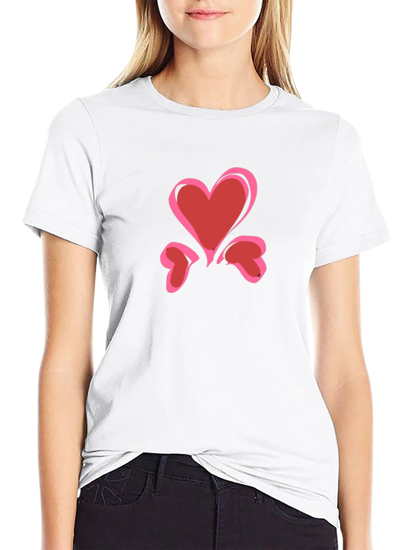Heart Graphic Black T-Shirt | Love Tee