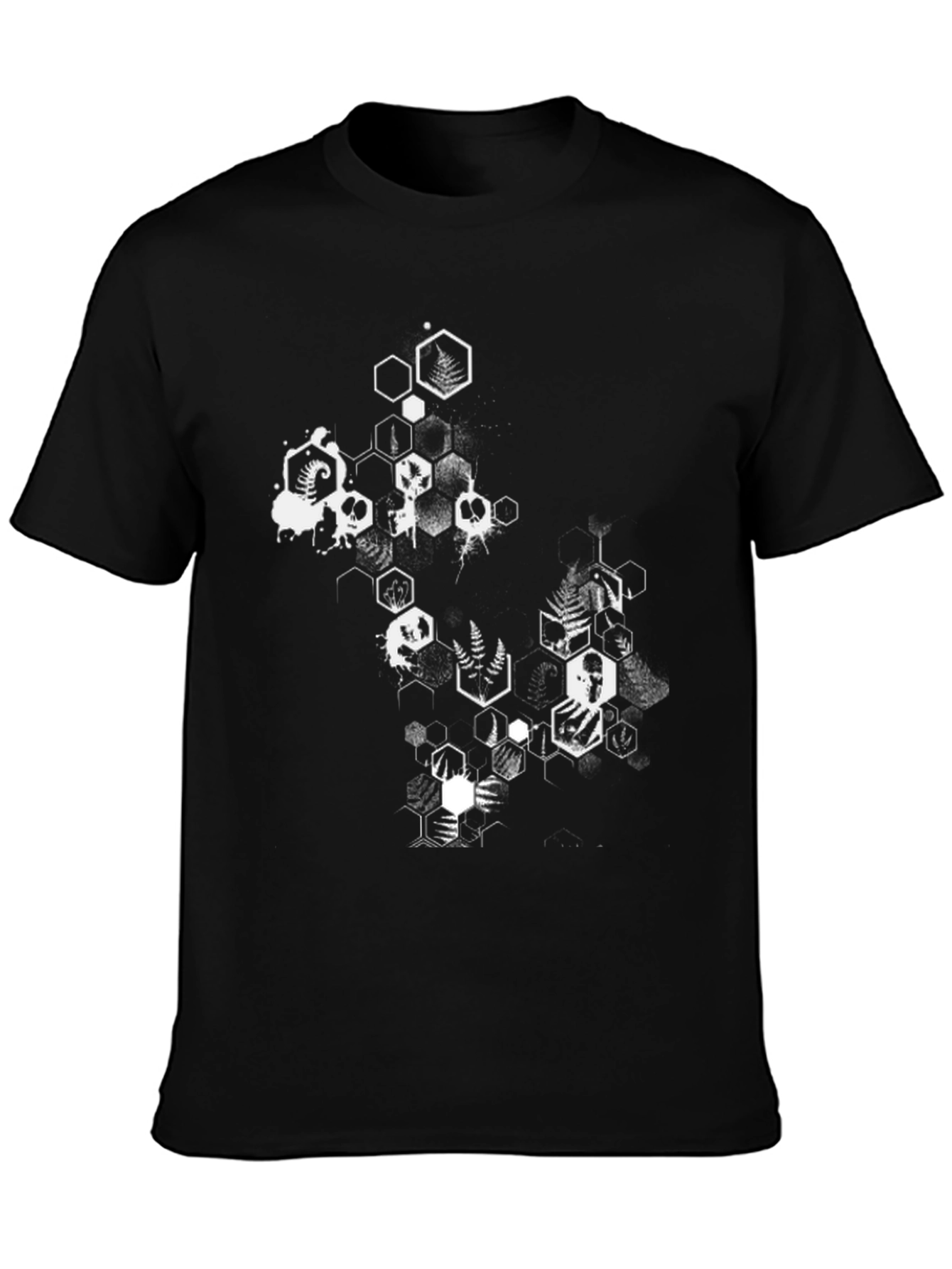 Geometric Skull Graphic Tee - Mens Black T-Shirt