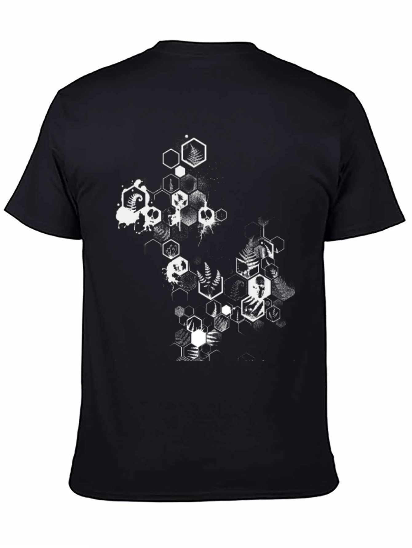Geometric Skull Graphic Tee - Mens Black T-Shirt