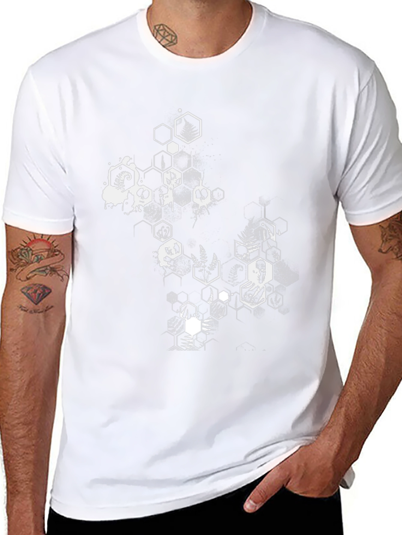 Geometric Skull Graphic Tee - Mens Black T-Shirt