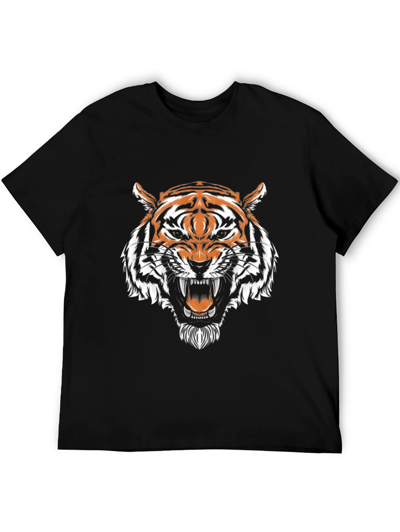 Black Tiger Graphic Tee - Fierce Animal Print