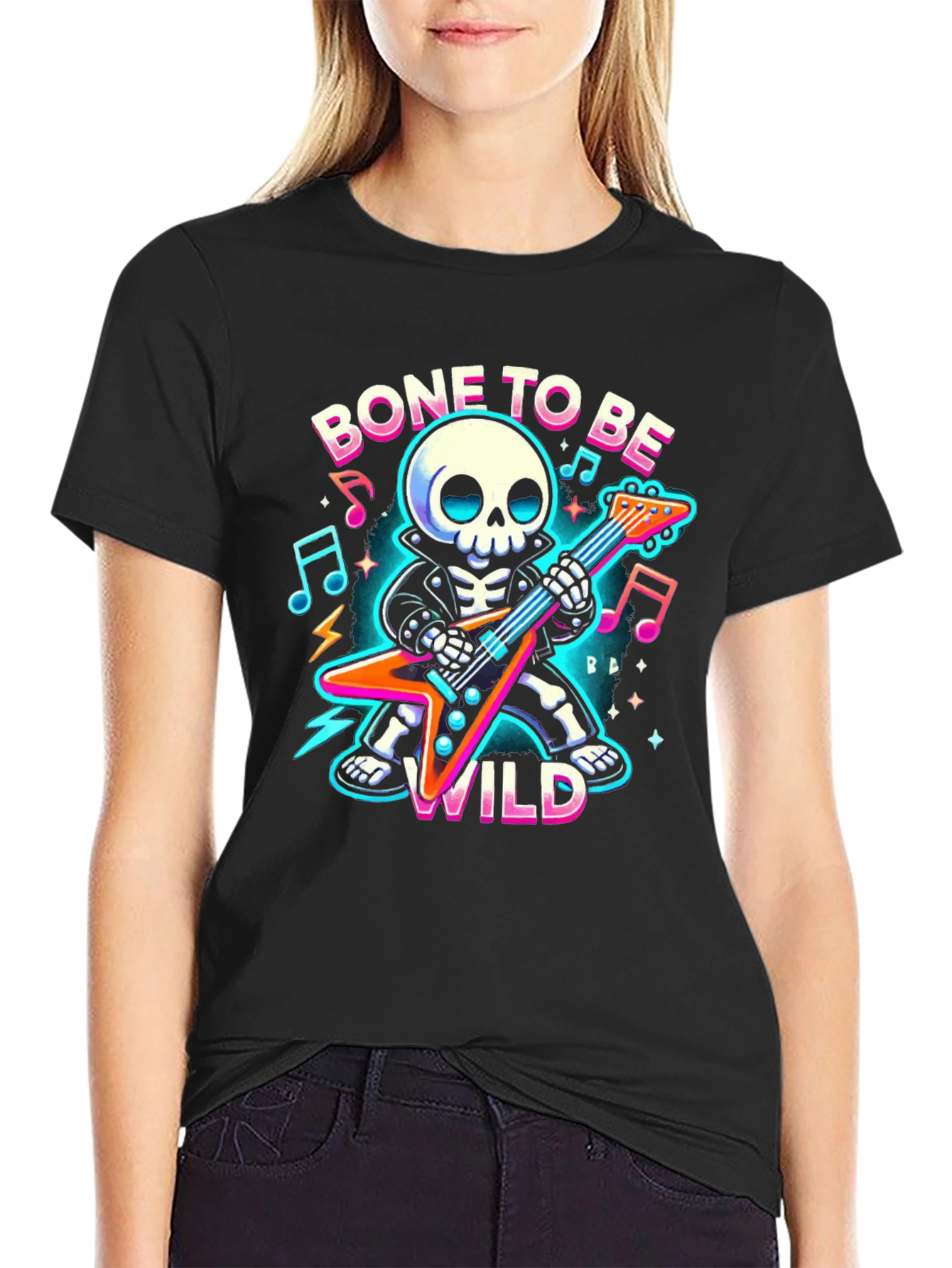Bone to Be Wild Skeleton Guitarist T-Shirt