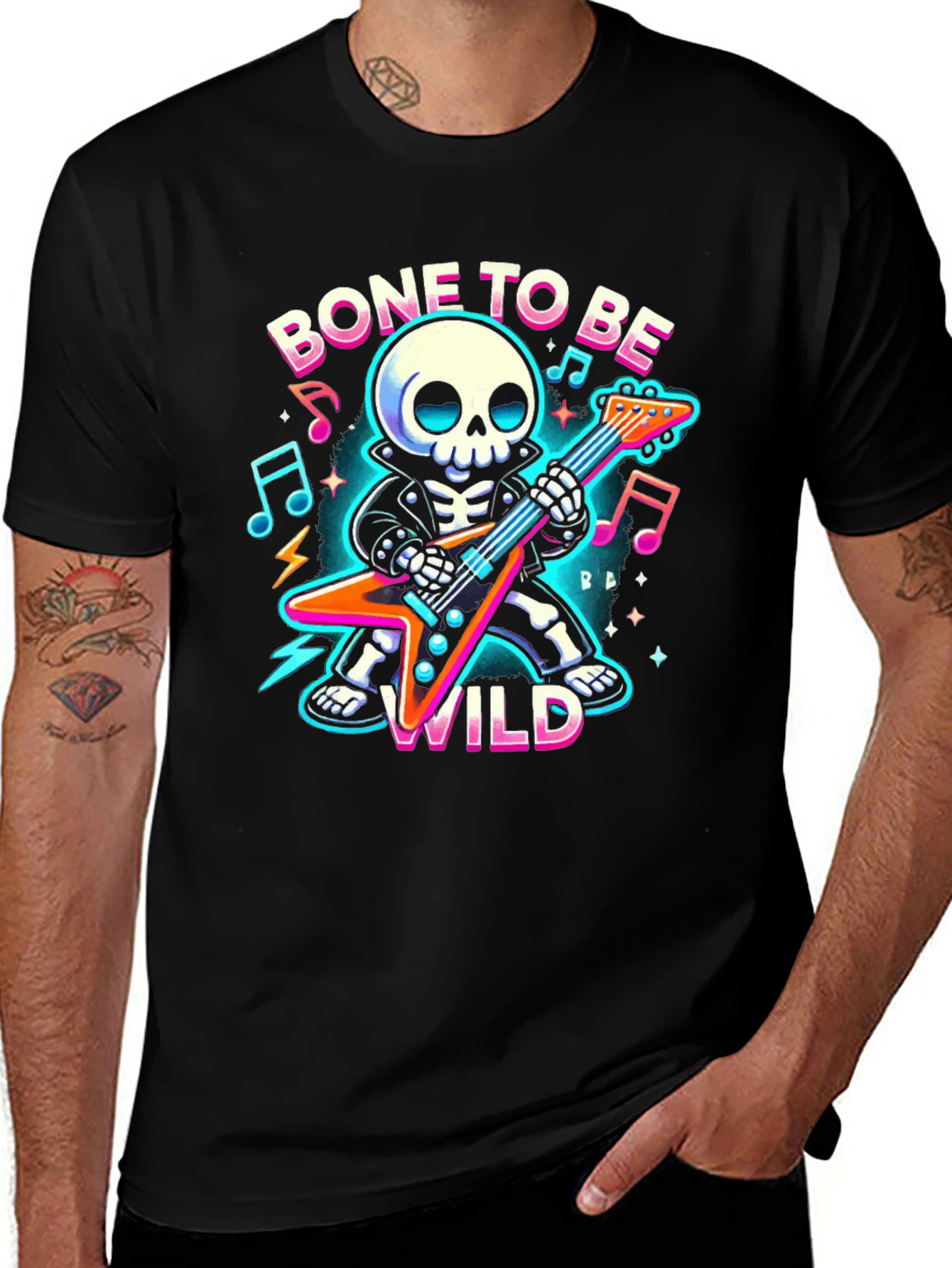 Bone to Be Wild Skeleton Guitarist T-Shirt