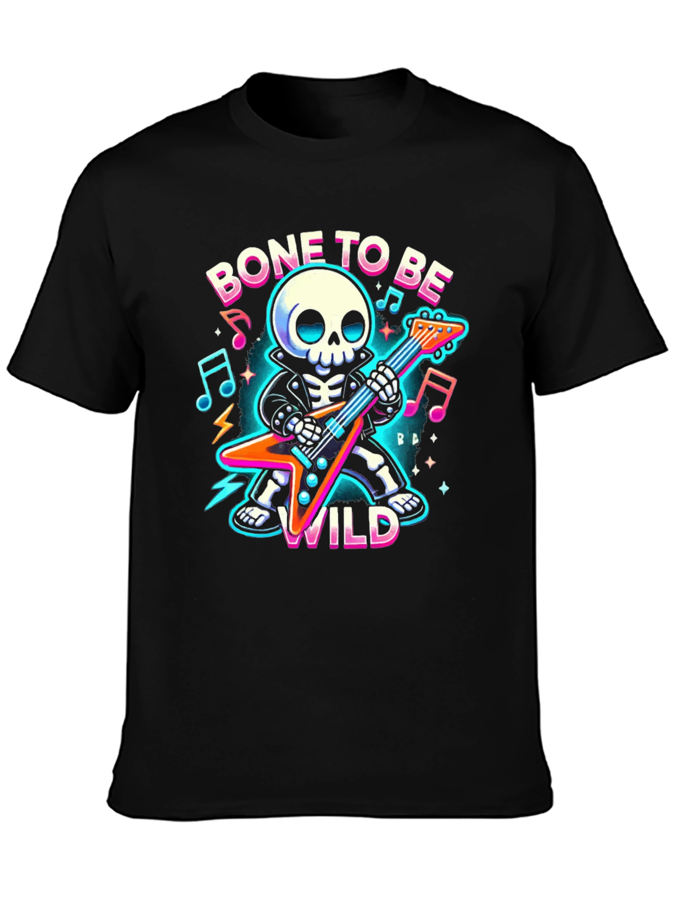 Bone to Be Wild Skeleton Guitarist T-Shirt