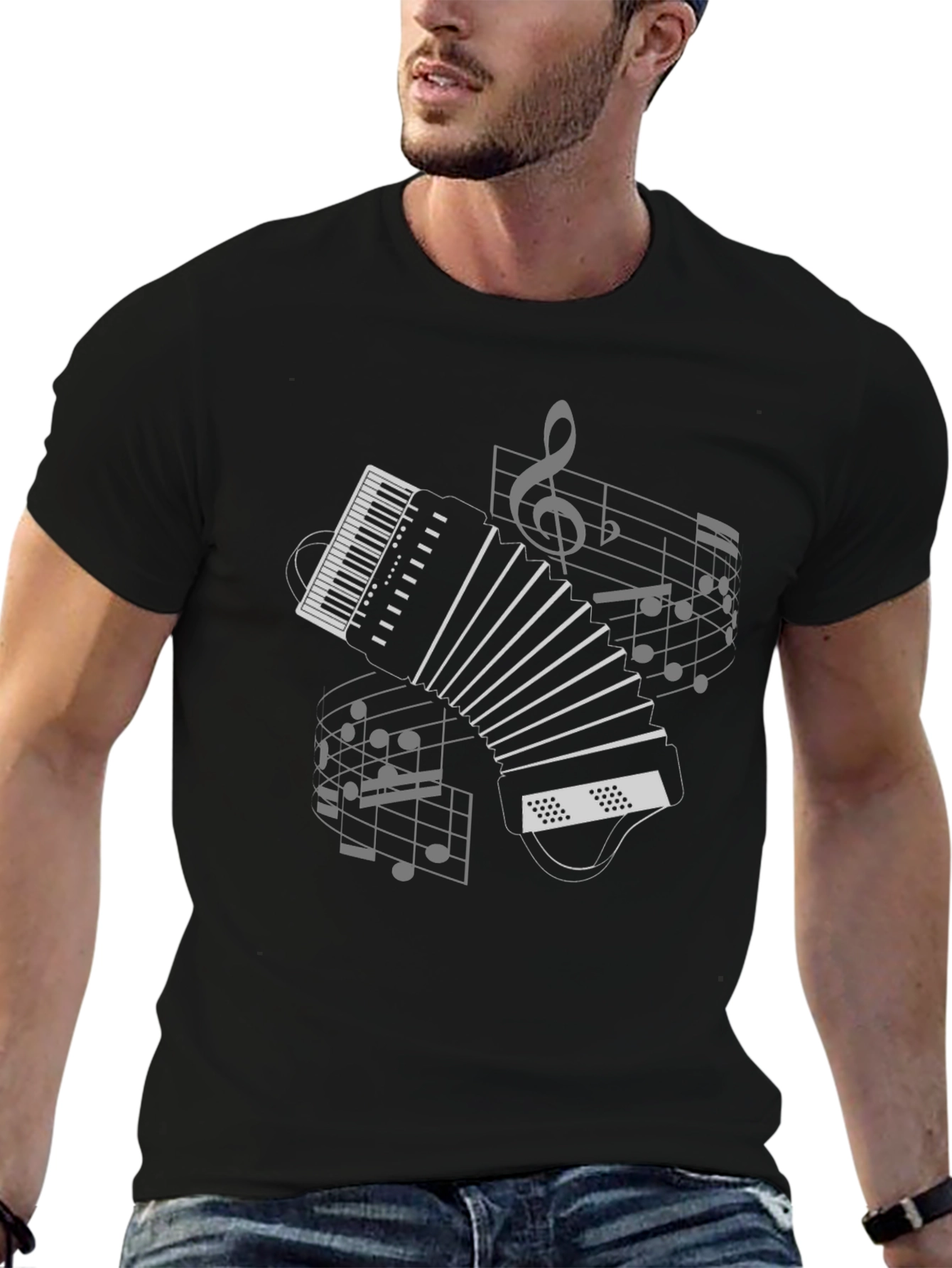 Musical Accordion Graphic T-Shirt