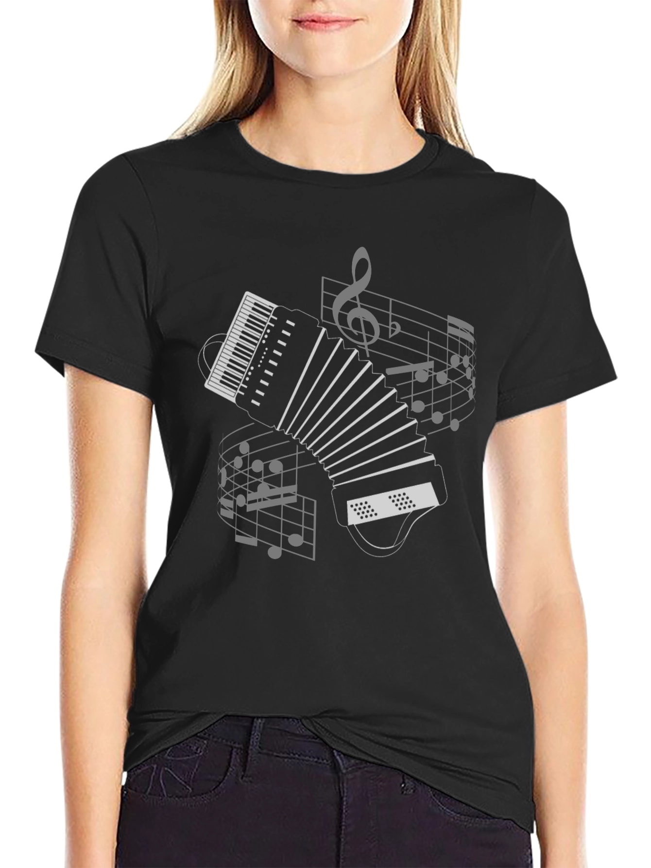 Musical Accordion Graphic T-Shirt