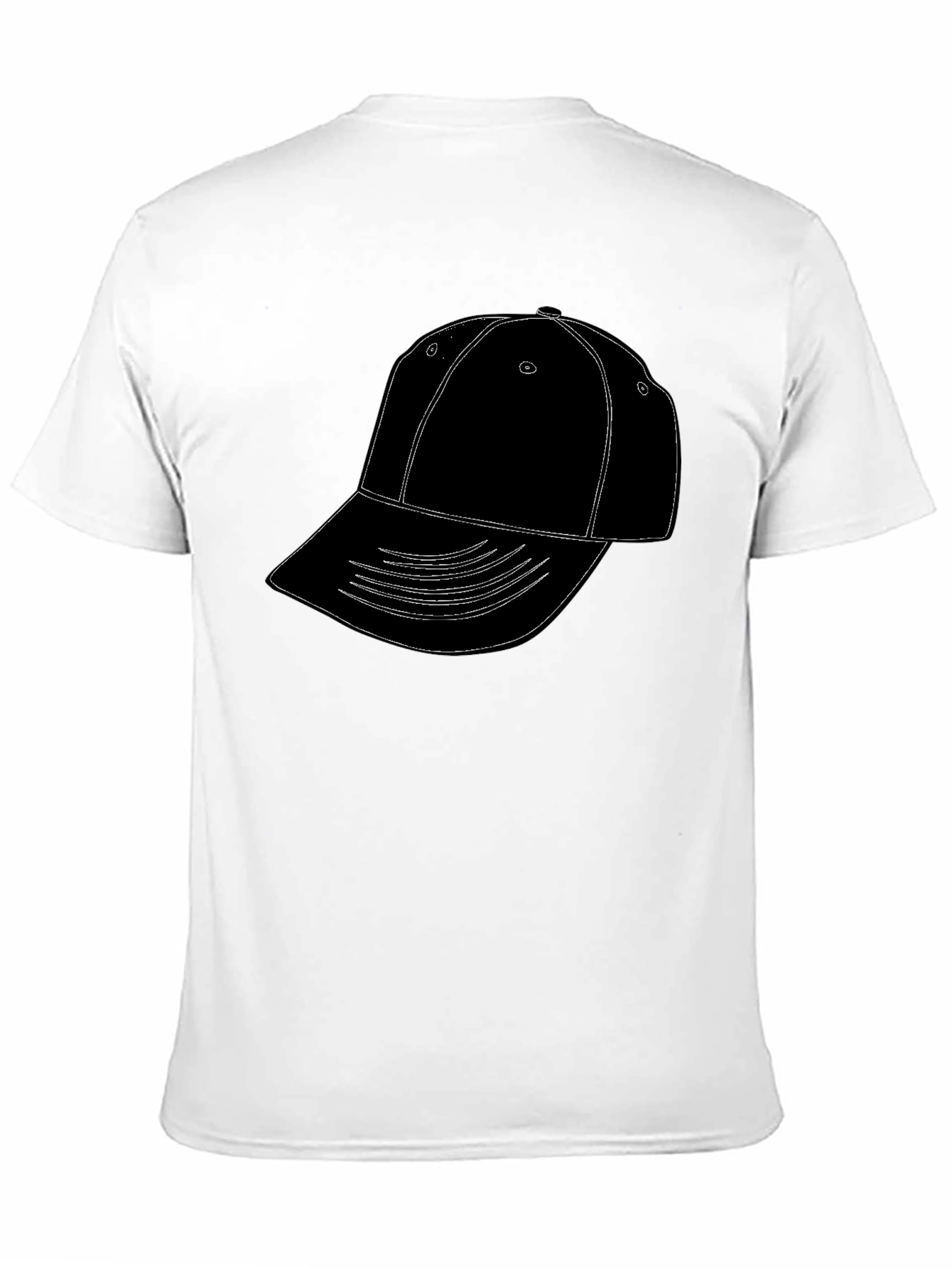 Mens Black T-Shirt with Hat Graphic