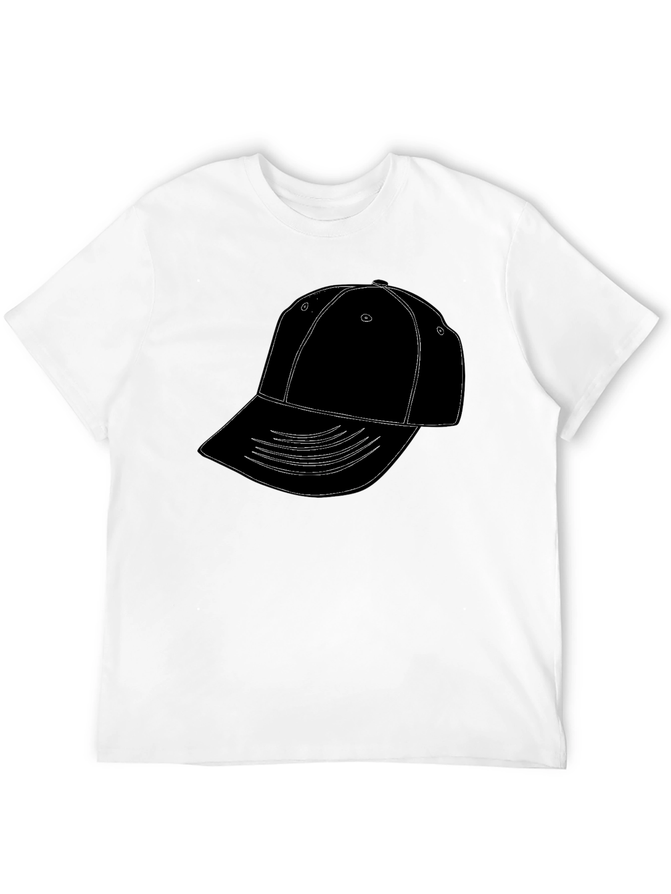 Mens Black T-Shirt with Hat Graphic
