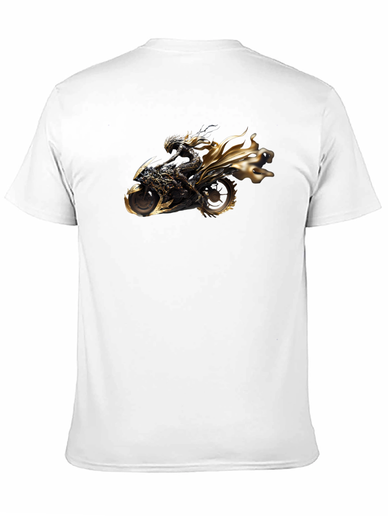 Black T-Shirt with Motorcycle Rider Graphic