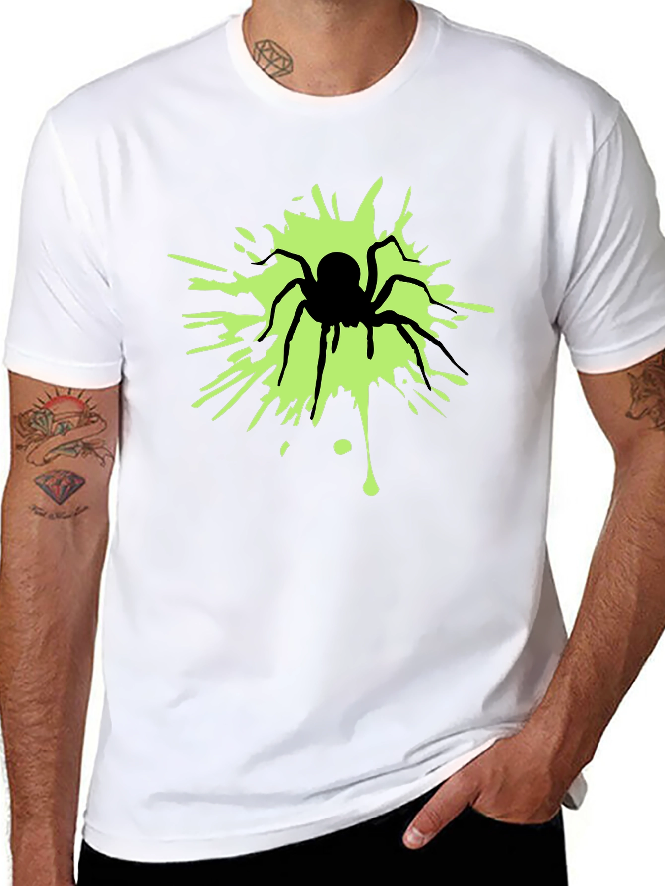 Glow Spider Graphic Tee - Mens Black T-Shirt