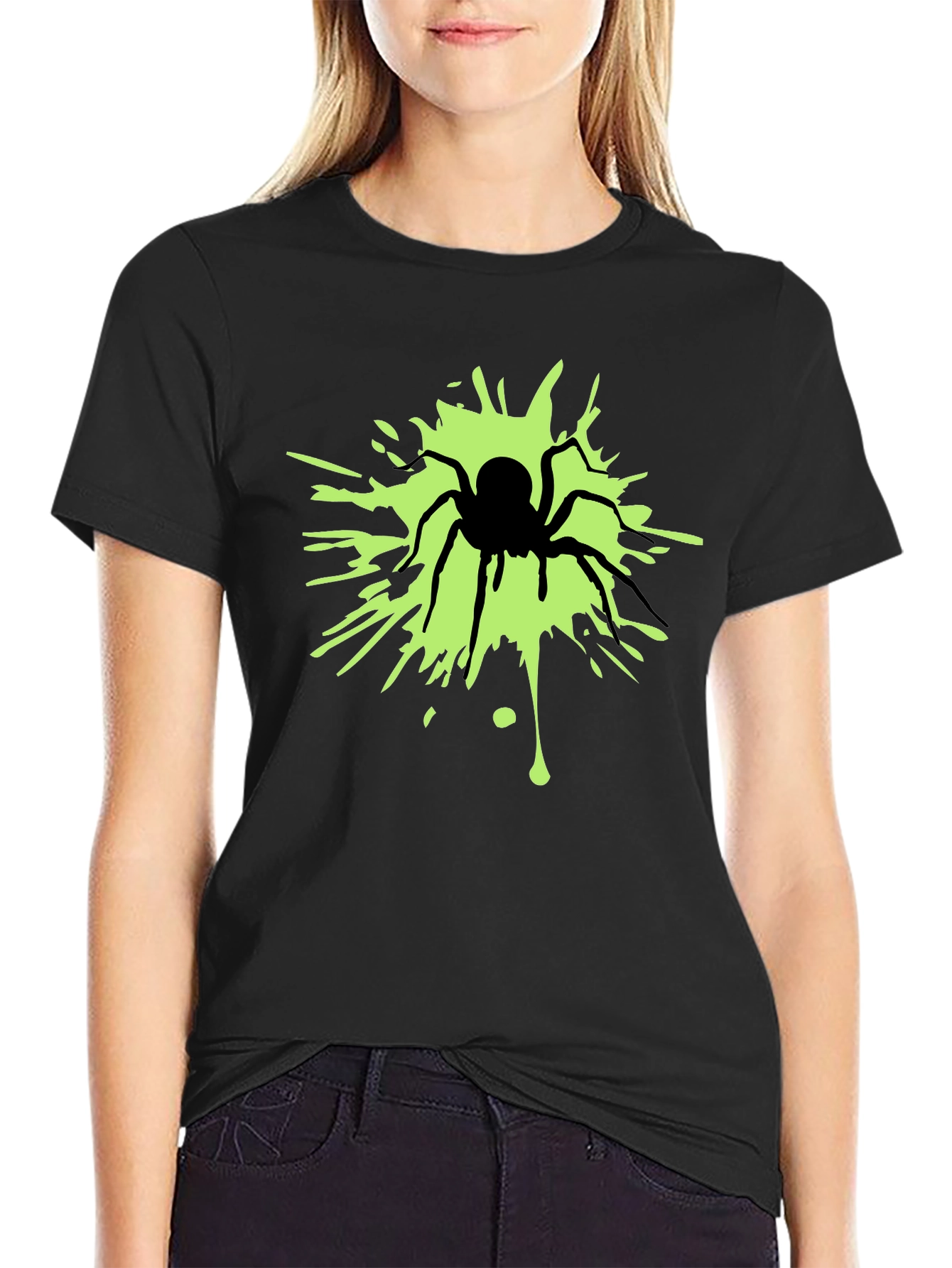 Glow Spider Graphic Tee - Mens Black T-Shirt