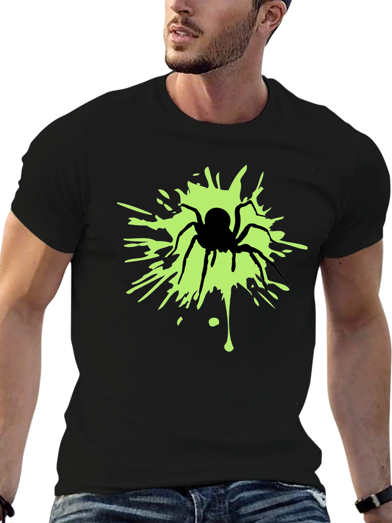 Glow Spider Graphic Tee - Mens Black T-Shirt