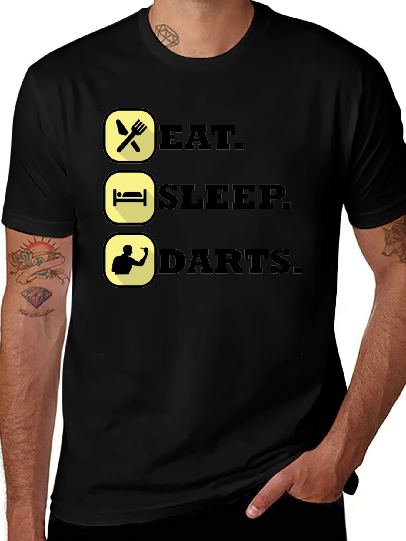 Eat Sleep Darts Funny Graphic T-Shirt