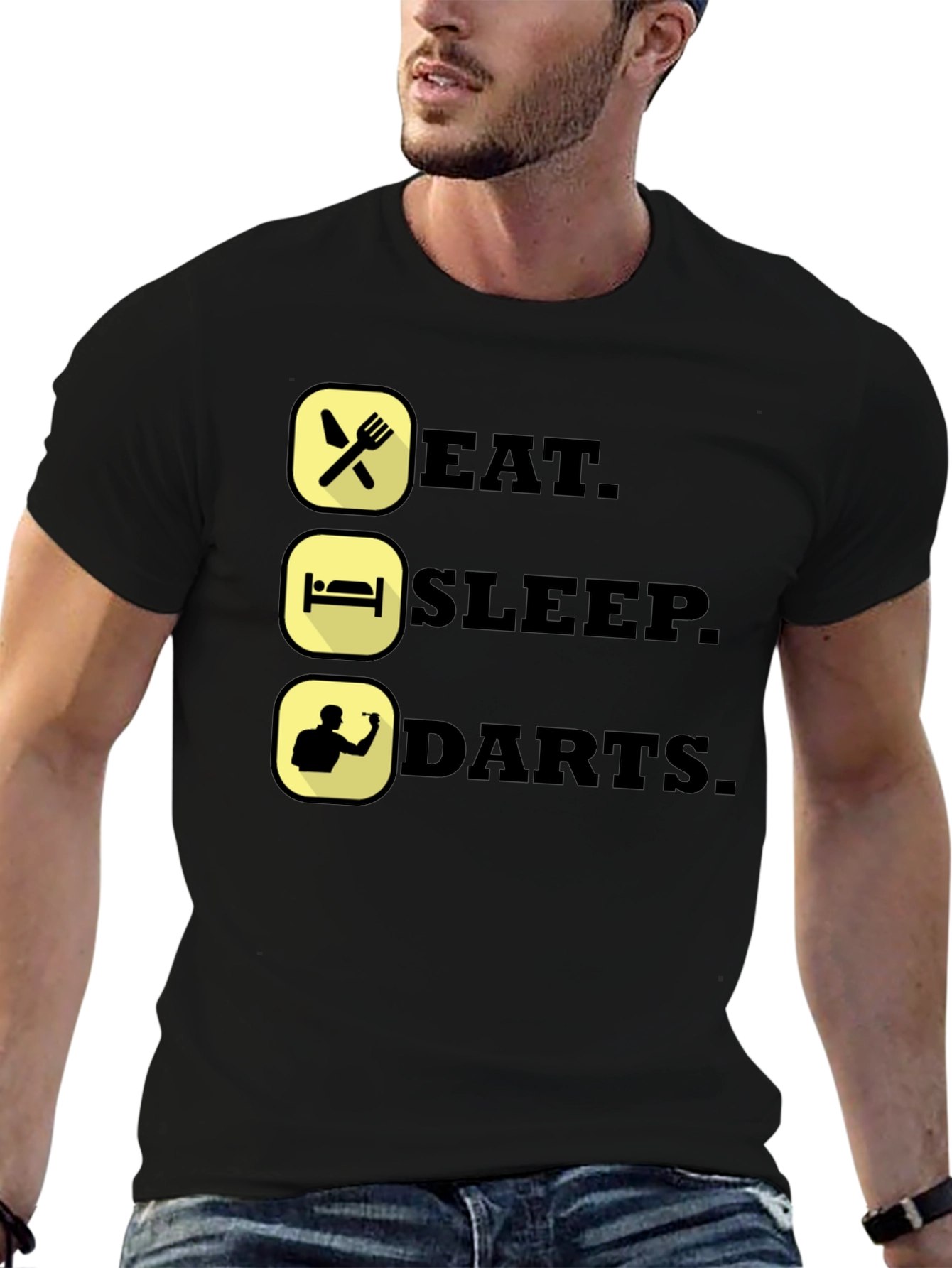 Eat Sleep Darts Funny Graphic T-Shirt