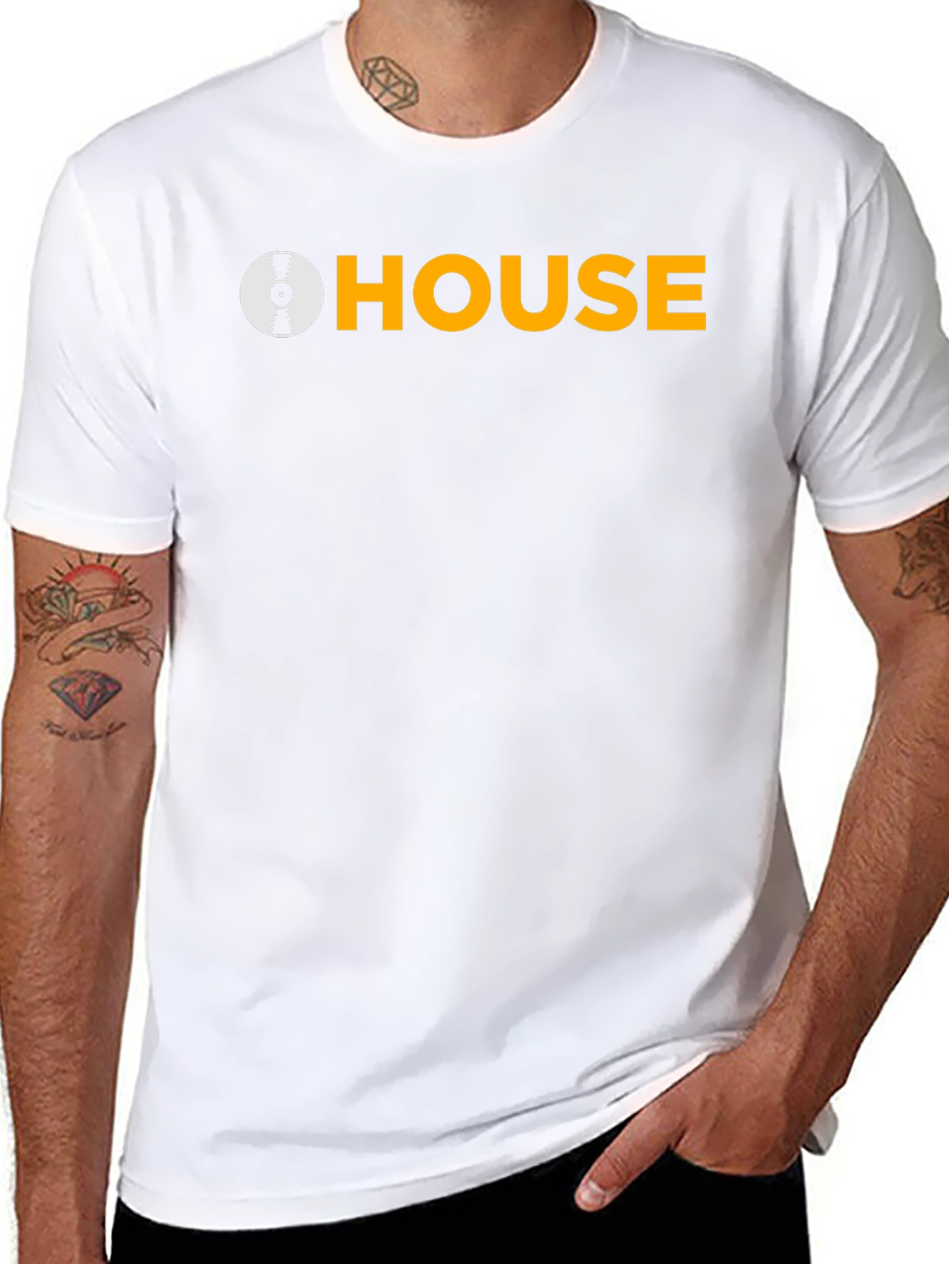 House Music DJ Graphic Tee - Black Cotton T-Shirt