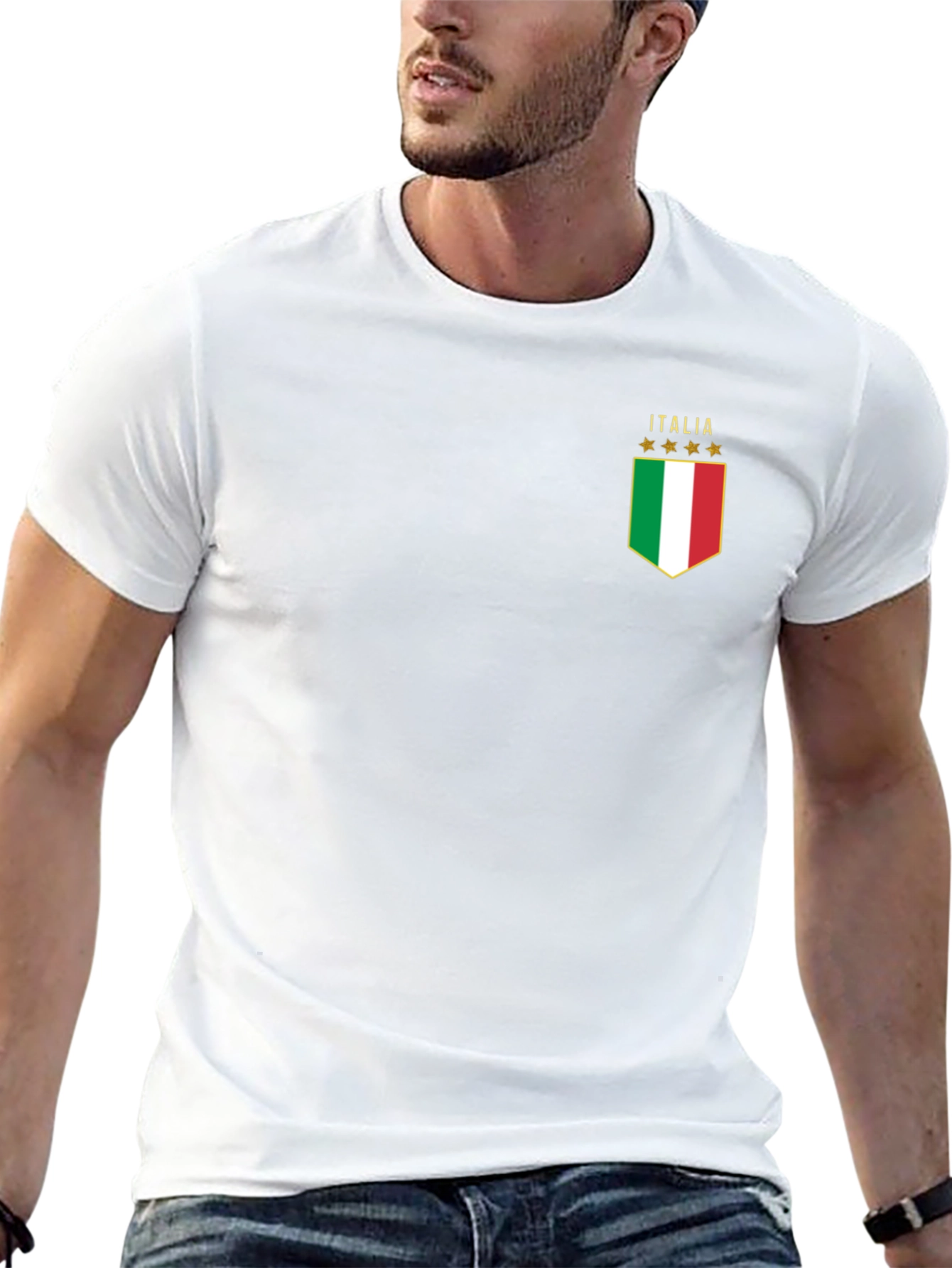 Italia Flag Graphic T-Shirt - Black Cotton Tee