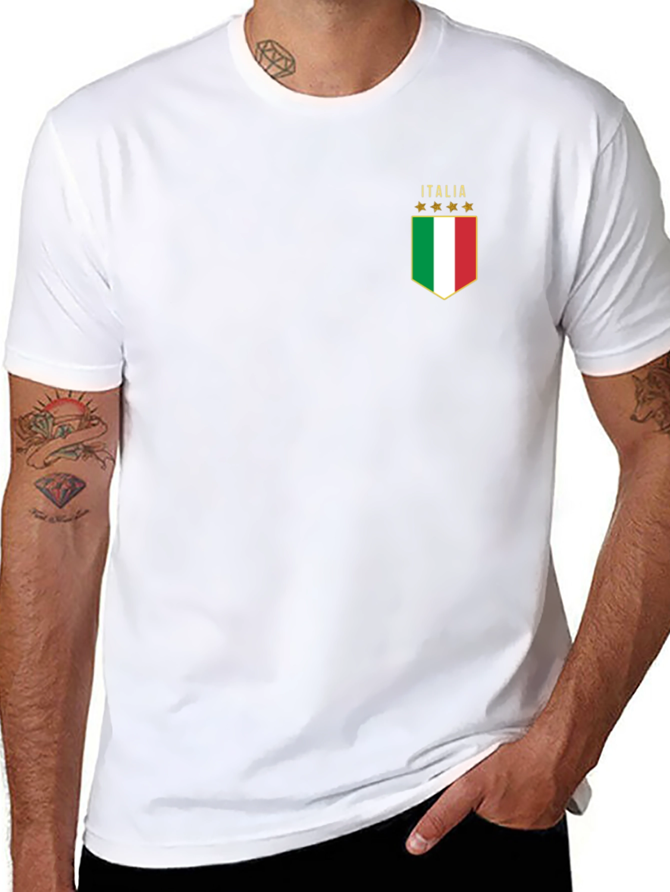 Italia Flag Graphic T-Shirt - Black Cotton Tee