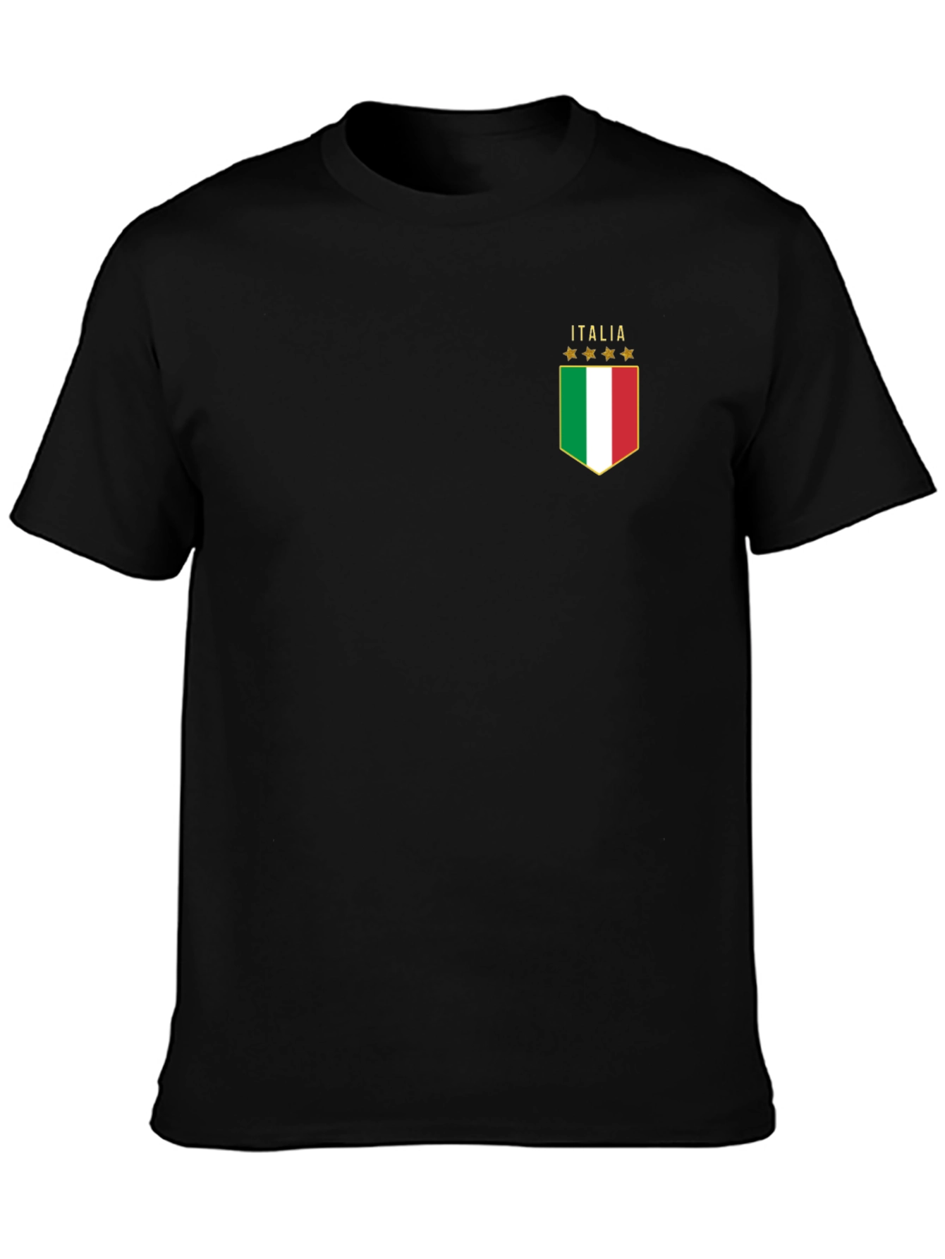 Italia Flag Graphic T-Shirt - Black Cotton Tee