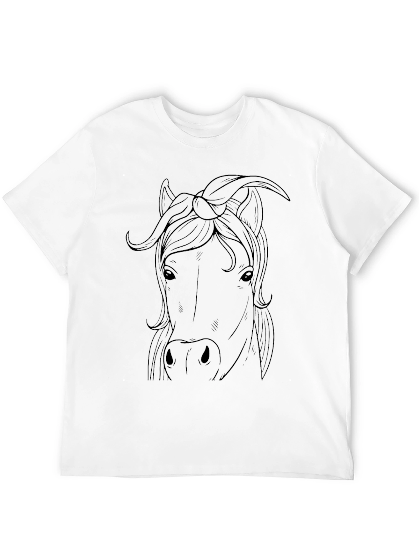 Horse with Bandana Graphic Tee - Black