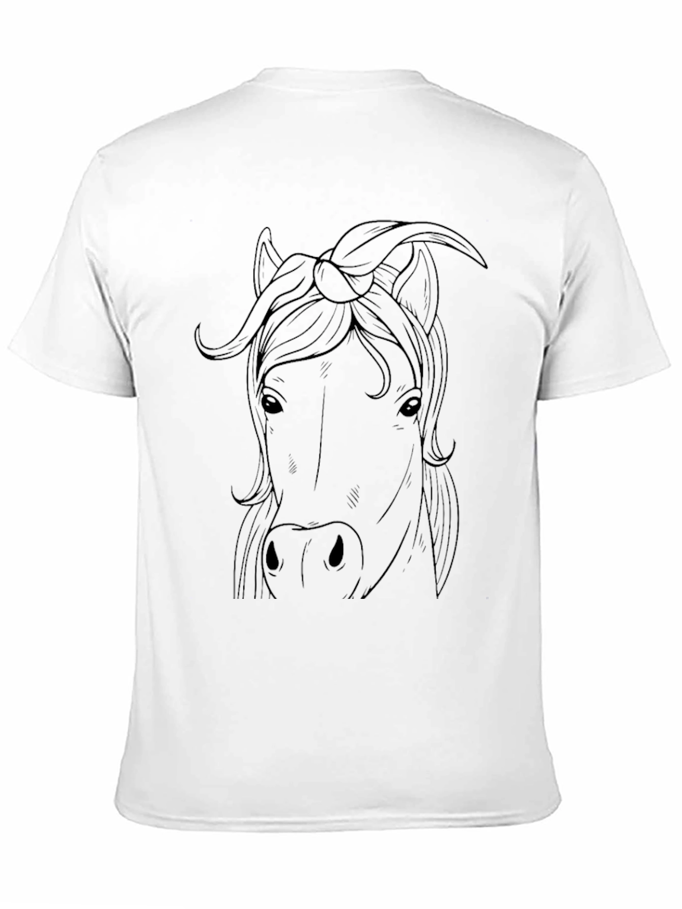 Horse with Bandana Graphic Tee - Black