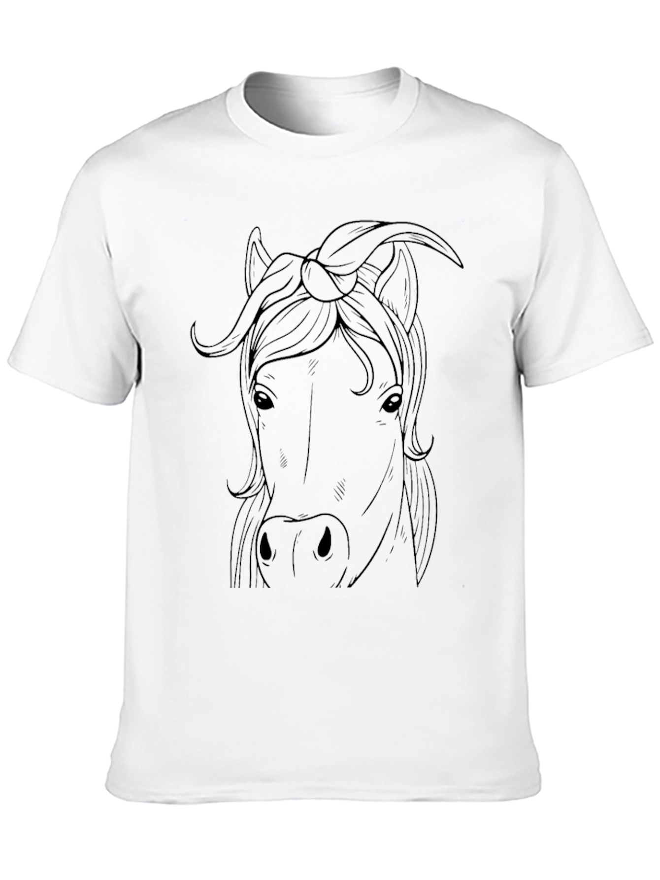 Horse with Bandana Graphic Tee - Black