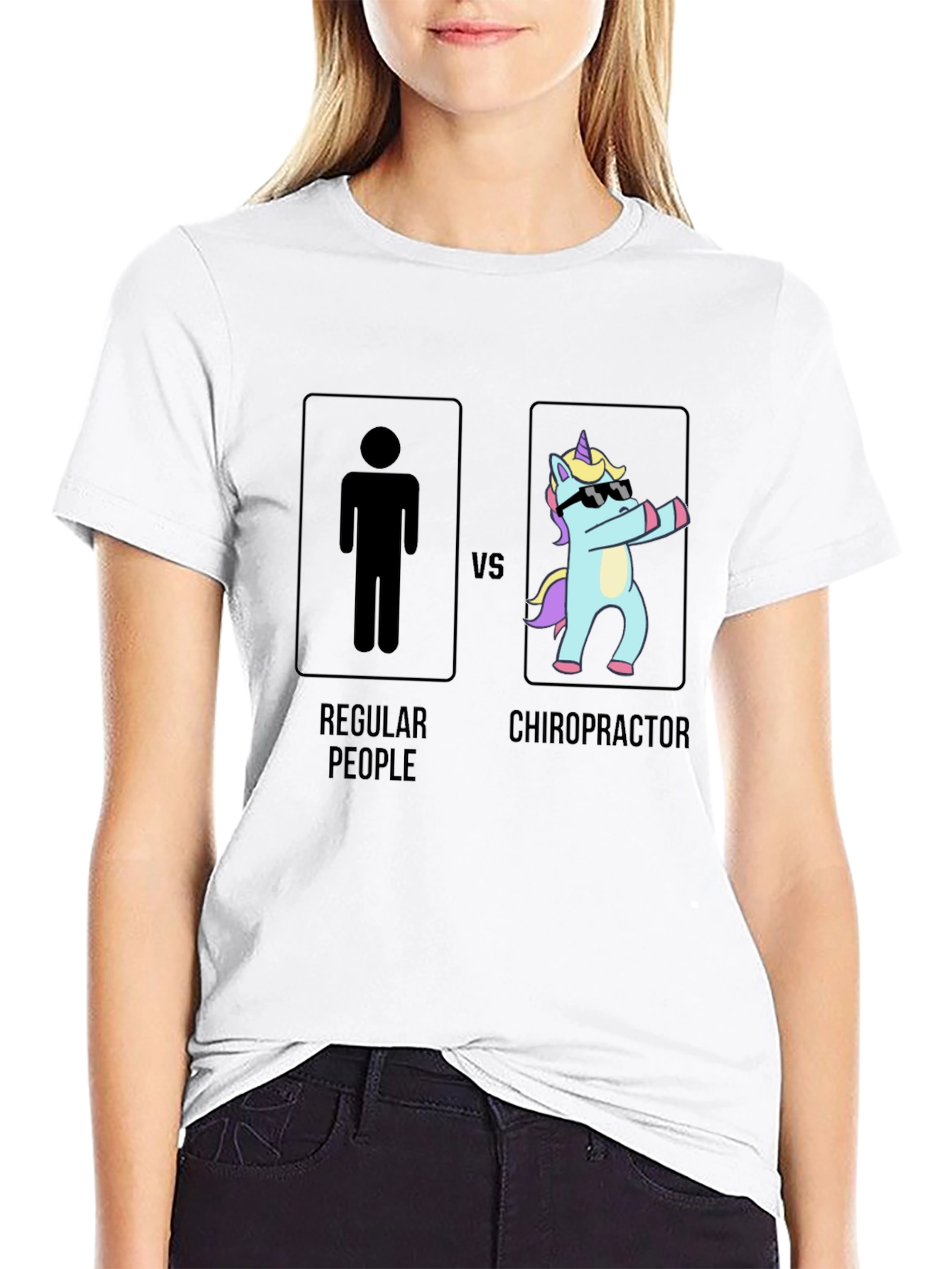 Chiropractor vs Regular People Black T-Shirt