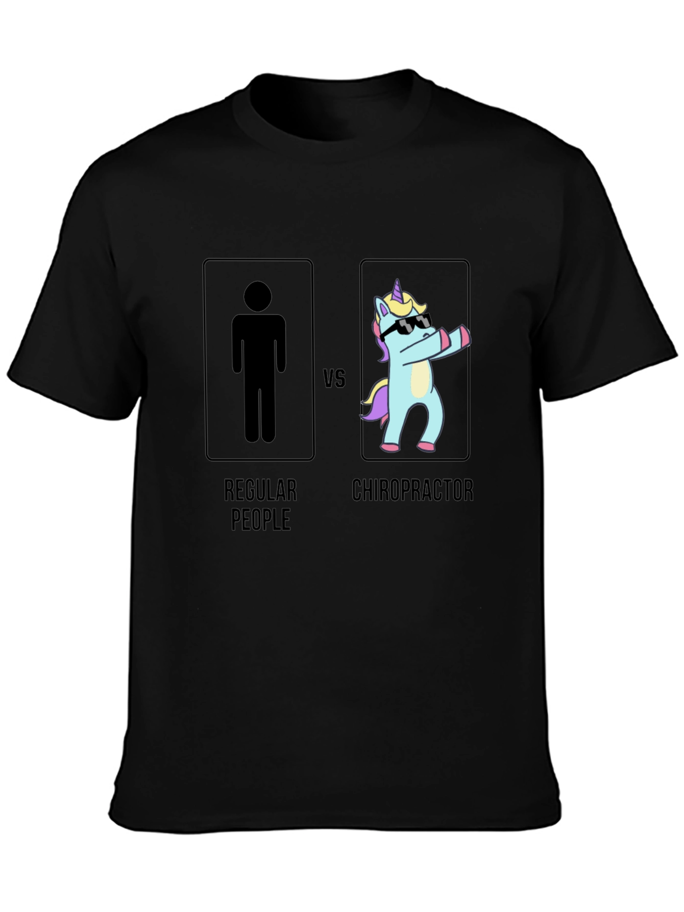 Chiropractor vs Regular People Black T-Shirt