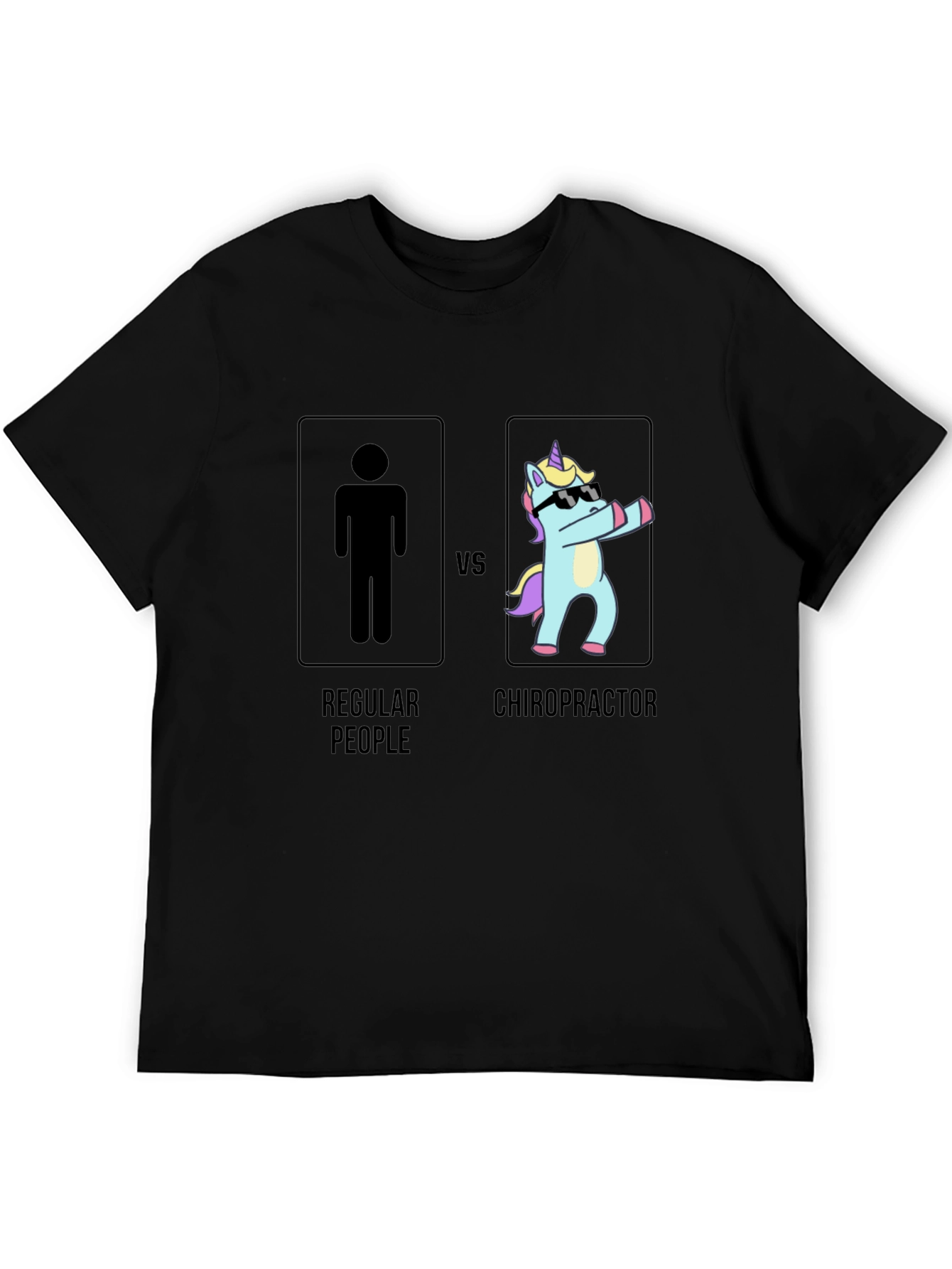 Chiropractor vs Regular People Black T-Shirt