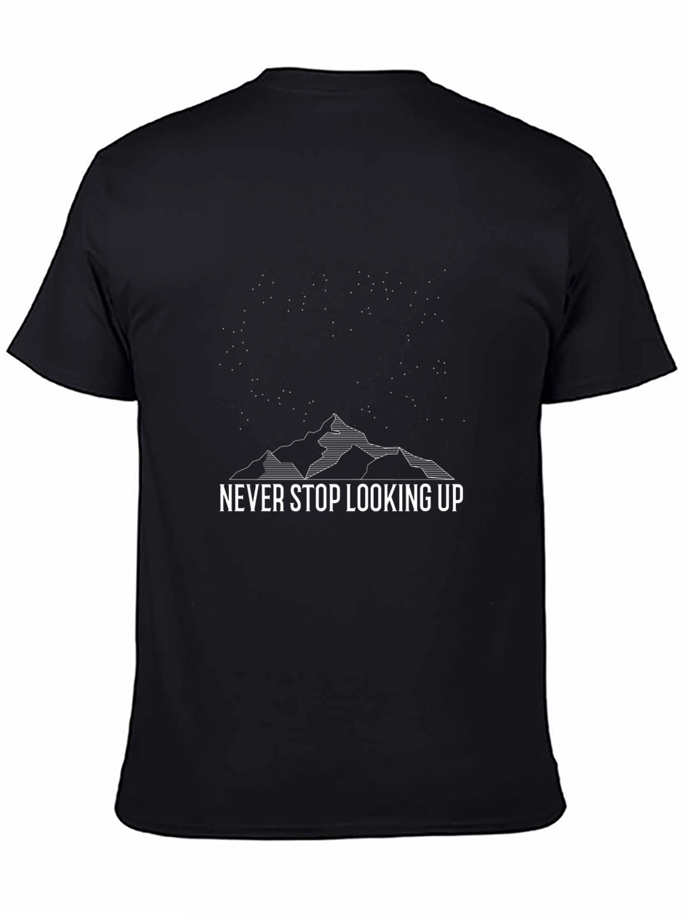 Never Stop Looking Up Graphic Tee - Black