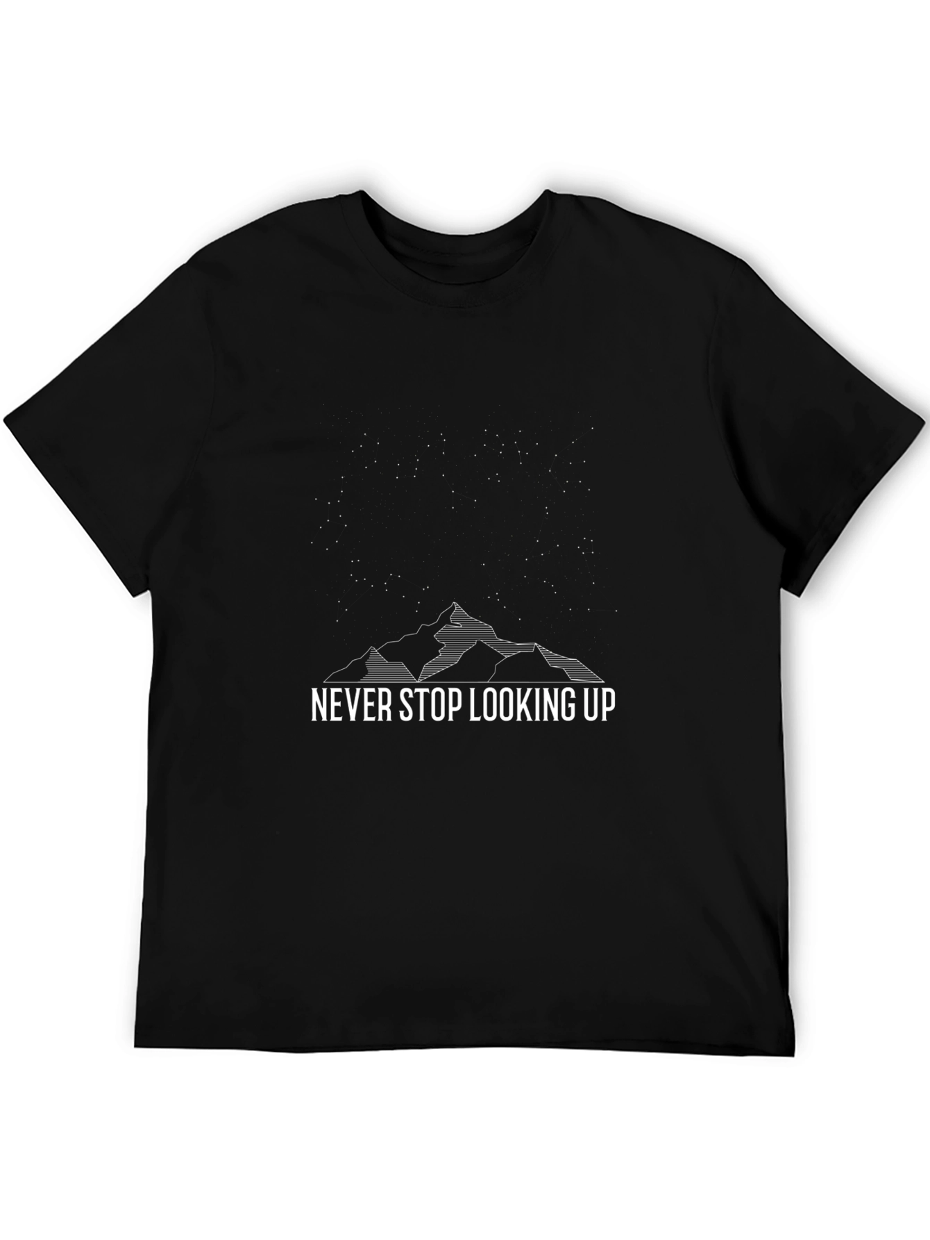 Never Stop Looking Up Graphic Tee - Black