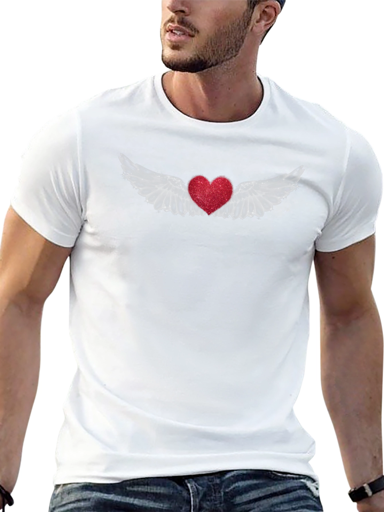 Winged Heart Tee - Black Crew Neck
