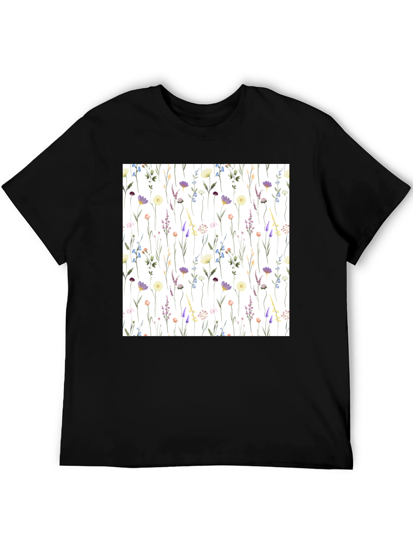 Floral Pattern T-Shirt - Elegant Wildflower Design