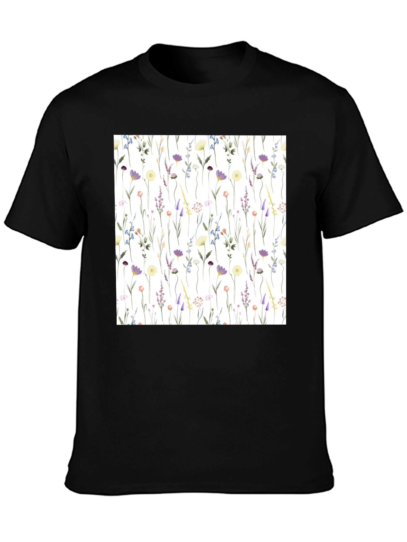 Floral Pattern T-Shirt - Elegant Wildflower Design